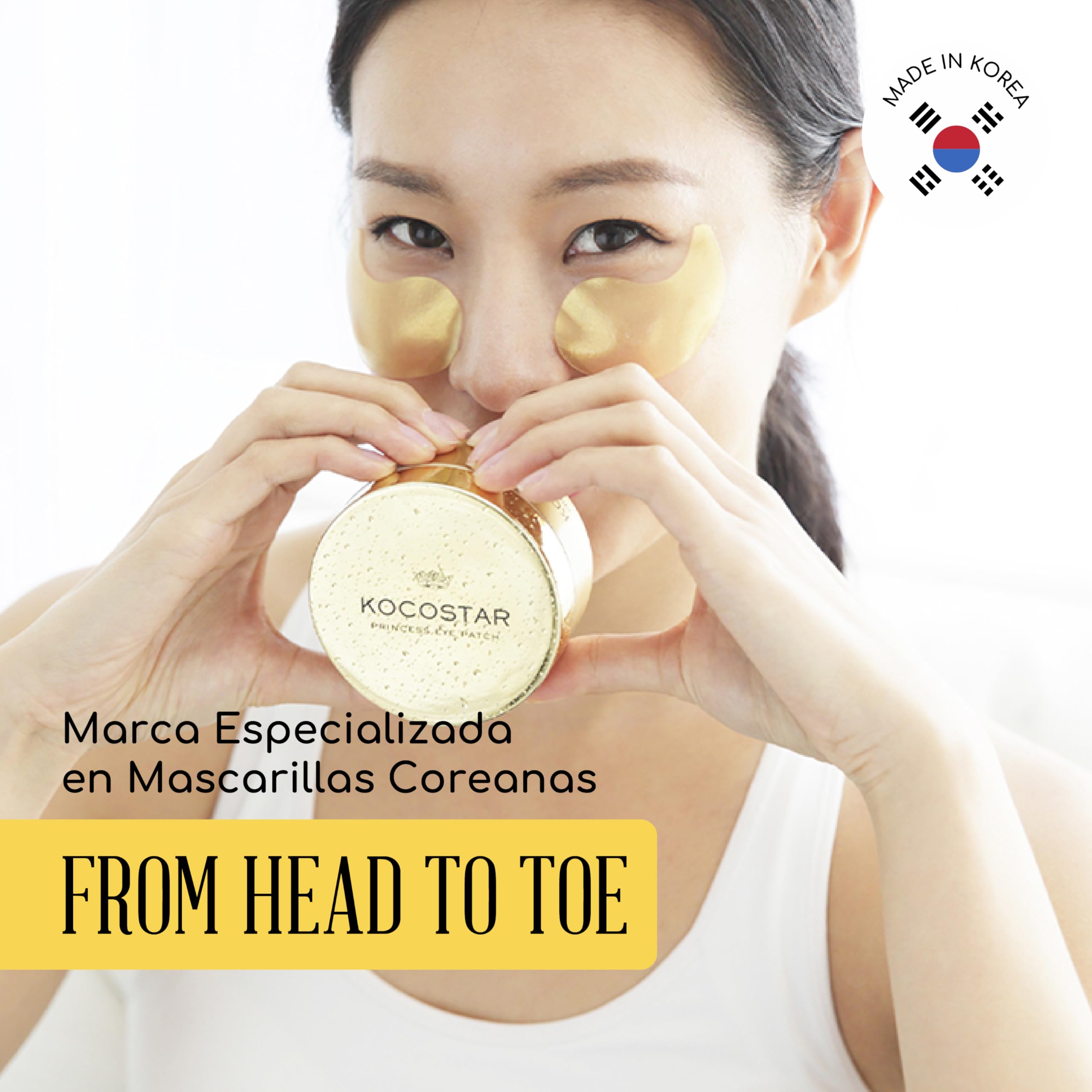 KOCOSTAR Princess Eye Patch Gold 30 paia cuscinetti occhi coreani occhiaie rughe linee sottili oro 24 carati niacinamide olio lavanda anti-invecchiamento