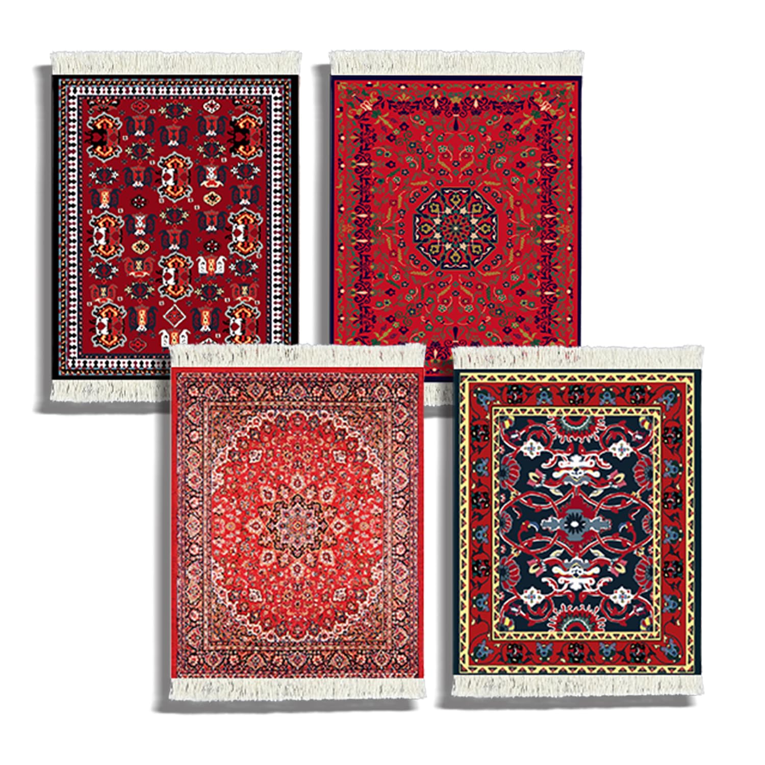 Photo 1 of FDTCHENG Oriental-Style Rug Table Carpet Coaster Set Absorbent Drink – Native American Inspired Colorful Cute & Sturdy Table Rugs for Coffee & Dining, Prevents Drips & Slipping (Timeless Elegance)
