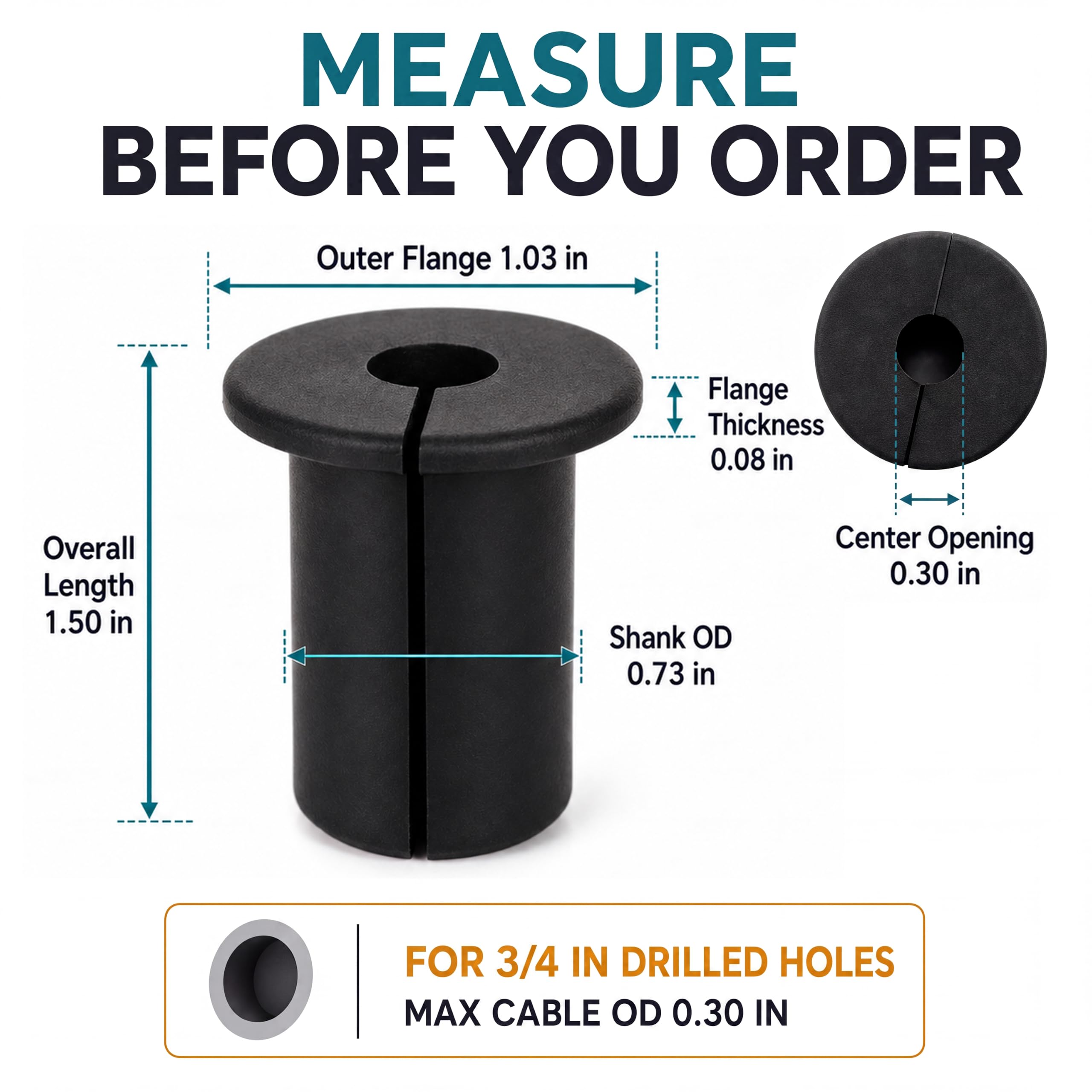 Wall Cable Pass Through Bushings - 4 Pack -2