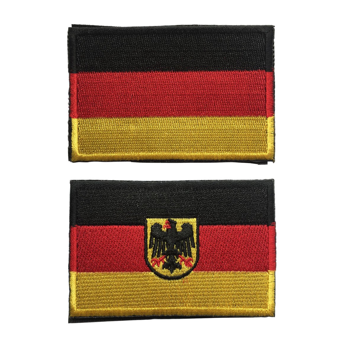 SpaceCar Flag of Germany Military Tactical Morale Badge Hook & Loop Badge Patch 3" x 2" Sized - Bundle 2 Pieces
