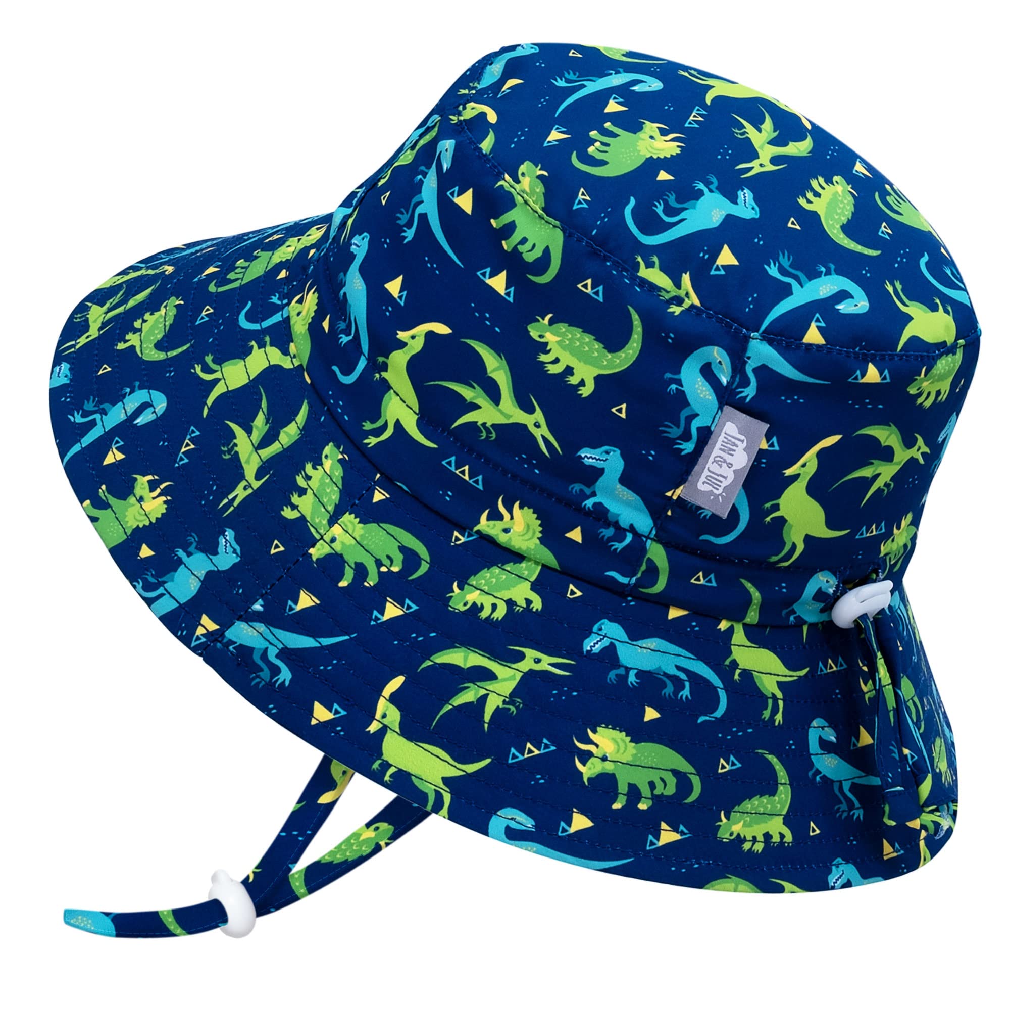 Jan & Jul Unisex Infant Dinoland 50+ Upf Dinosaur Bucket Hat For Baby Boy, Adjustable (S: 0-6 Months, )