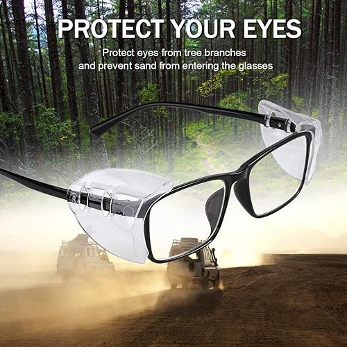 Miniatura 2 de MELASA 12 pares de protectores laterales para lentes de ojos, protectores laterales flexibles para gafas de seguridad, se adaptan a anteojos