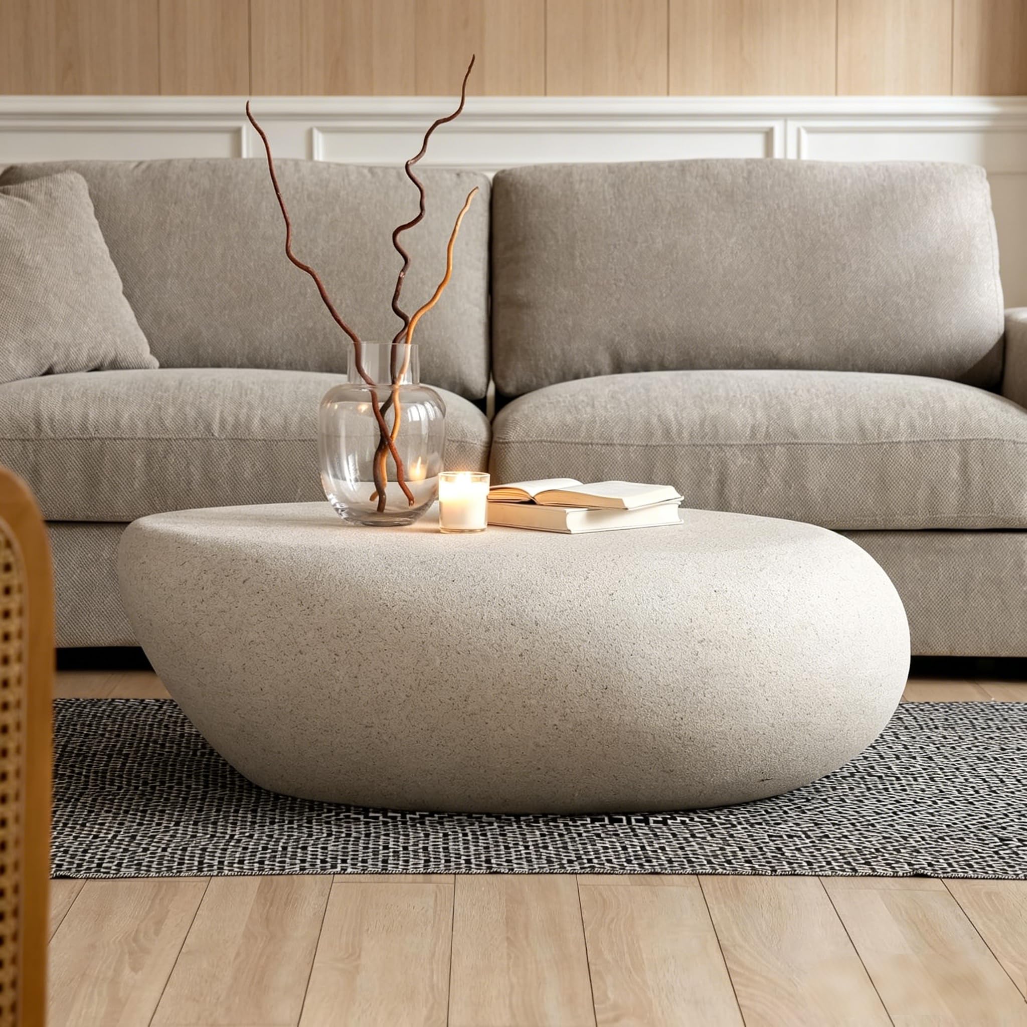 MaiDeHaoo Faux Stone Coffee Table