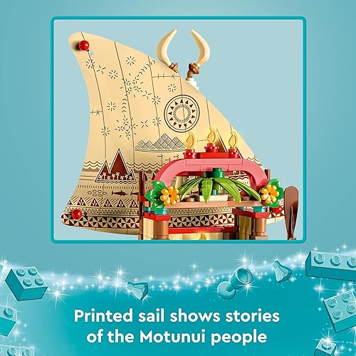 Miniatura 5 de LEGO Disney Princess Moana's Wayfinding Boat Building Toy 43210 Juego de juguetes de princesa Disney con mini muñecas Moana y Sina, figura de