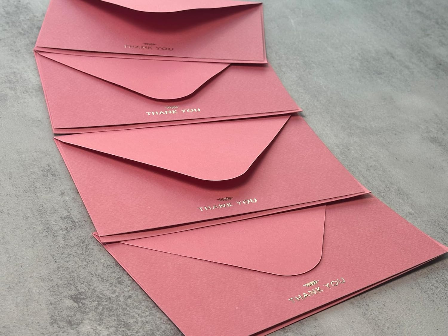 RUN2PRINT Thank You Cards with Envelopes & Gold Foil Stickers – Flat Dusty Blue Cards (4″×6″) – Embossed Italian Textured Thick Paper – For Weddings, Business & Every Occasion - Image 7