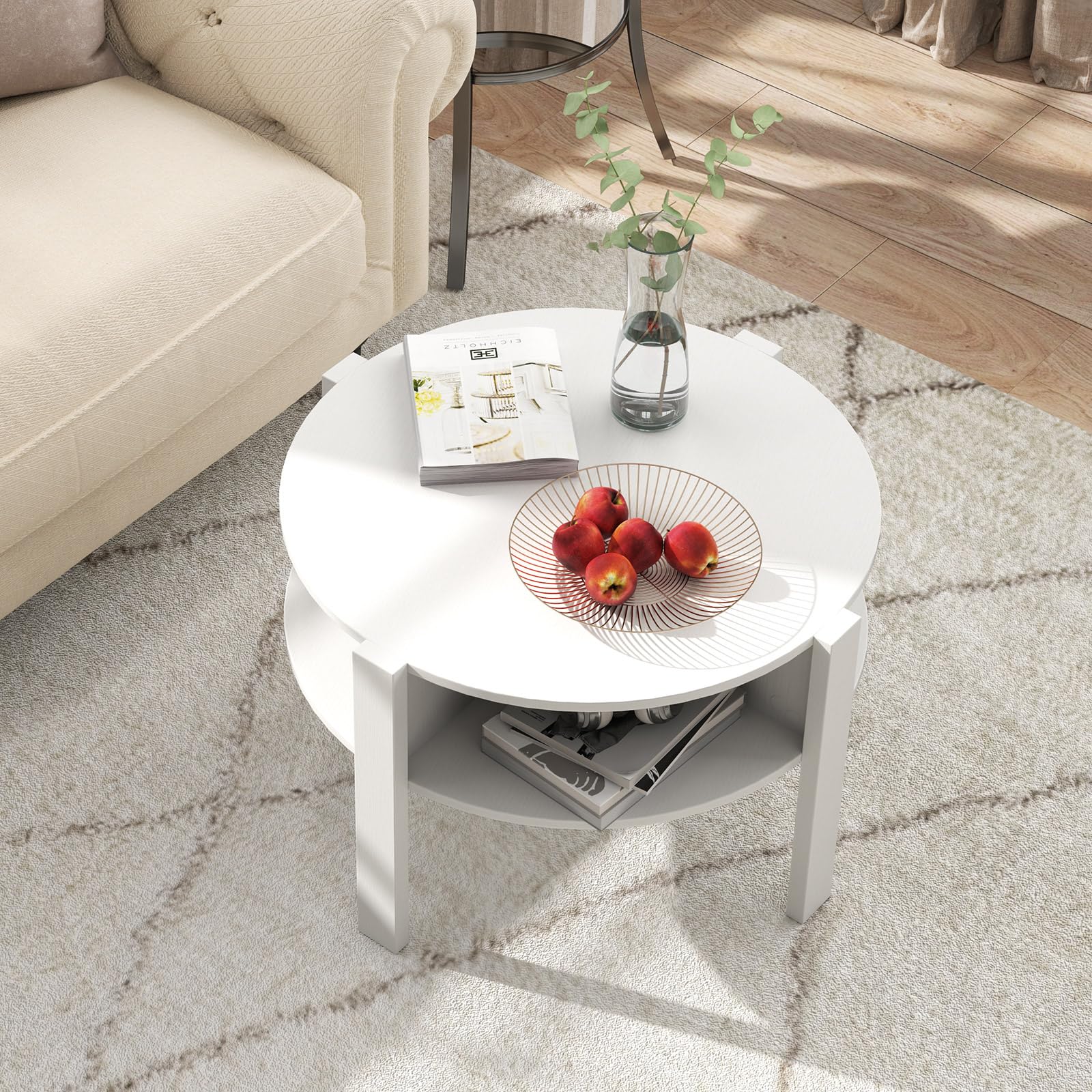 Moderne Salontafel Uit Het Midden Van De Eeuw voor De Woonkamer, Ovale Salontafel met Massief Houten Blad, Bijzettafel met Opbergruimte En Lade voor Thuiskantoor(100x55x40cm(39x22x16in), Black