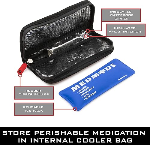 Miniatura 3 de MEDMODS - Estuche de viaje para enfriador de insulina y bolsa aislada para diabetes con bolsa de hielo, tarjeta de identificación, etiqueta de