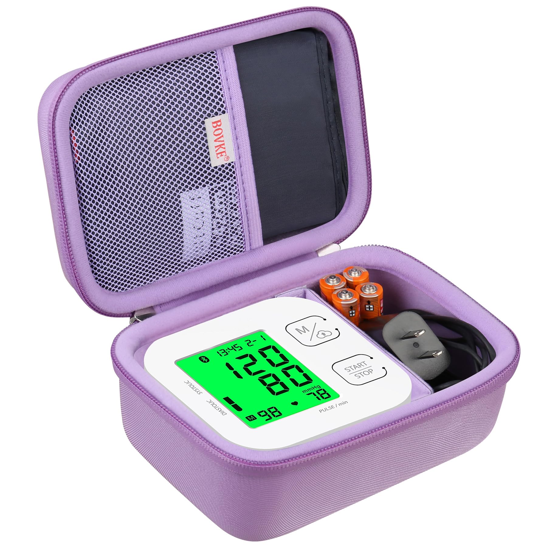 BOVKE Carrying Case for iHealth Track Smart Upper Arm Blood Pressure Monitor, iHealth Bluetooth Blood Pressure Machine Case, Purple-picture-22