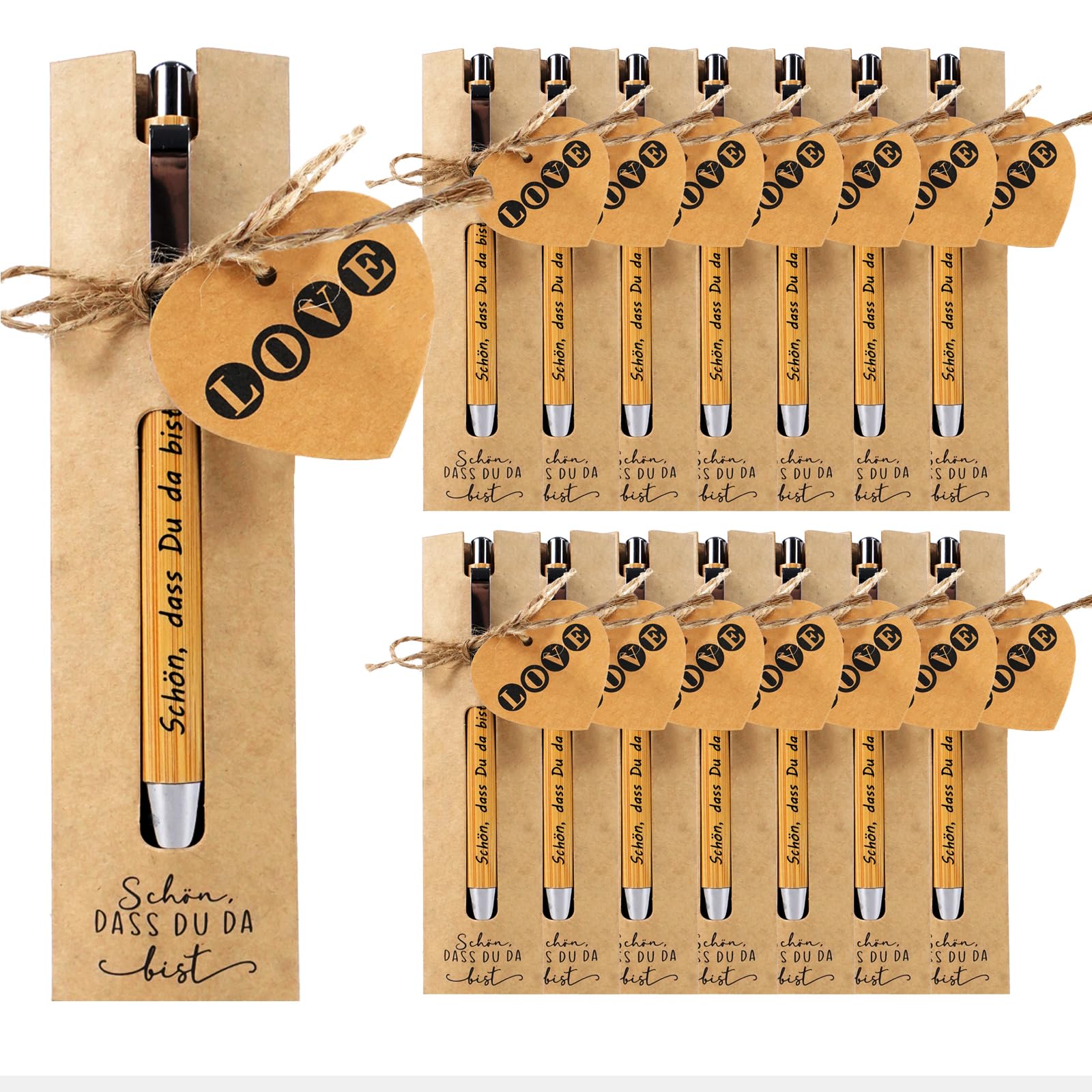 30 Stück Gastgeschenke Hochzeit Holz Kugelschreiber,Gastgeschenke Geburtstag Schön Das du da Bist,Hochzeit Gastgeschenk,Geschenkset Kugelschreiber für Hochzeit Kommunion Geburtstag Geschenk (30PCS)