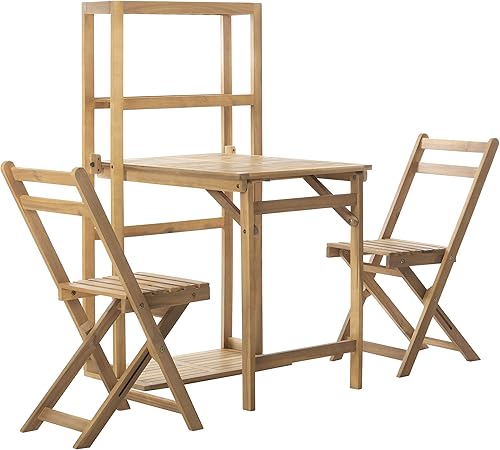 Safavieh PAT6756A Colección al aire libre Griffen Balcón Conjunto Natural Gabinete de Comedor