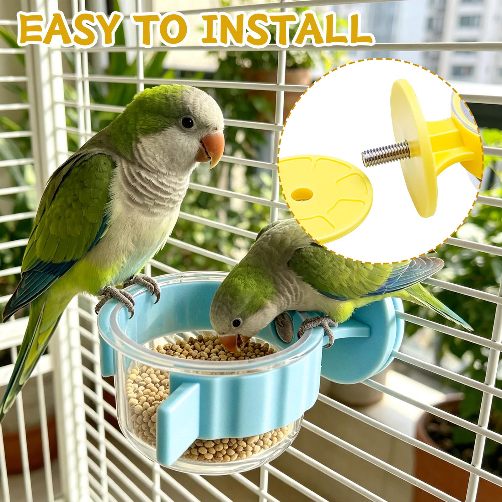 Simsky 2 Stück Vogel Futternapf zum Einhängen, Vogelkäfig Zubehör für Wellensittich, Ratten Zubehör & Kleintiere, Futternapf für Wellensittich Zubehör, Nager Käfig für Hamster, Mäuse & Vögel