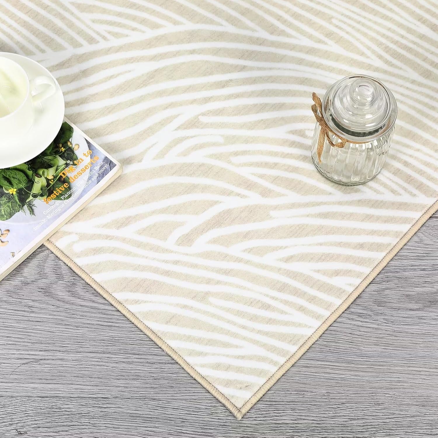 WESTLOOM Runner Rug 2x6 Washable Rug Modern Abstract Entryway Runners Hallway Runner Rug Soft Foldable Kitchen Rug Non Slip Low Pile Floor Carpet for Laundry Bedside Bedroom Kids Room Nursery Camel