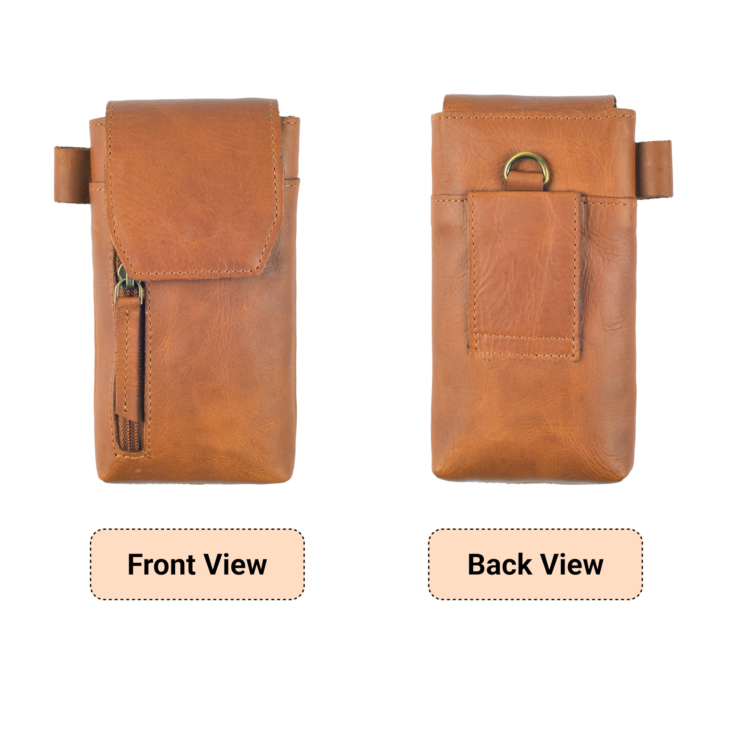 VDS Fondina mobile in vera pelle di bufalo pieno fiore con clip da cintura 17,8 cm H x 8,9 cm W | Custodia universale verticale per telefono con chiusura magnetica e passante per cintura | Si adatta