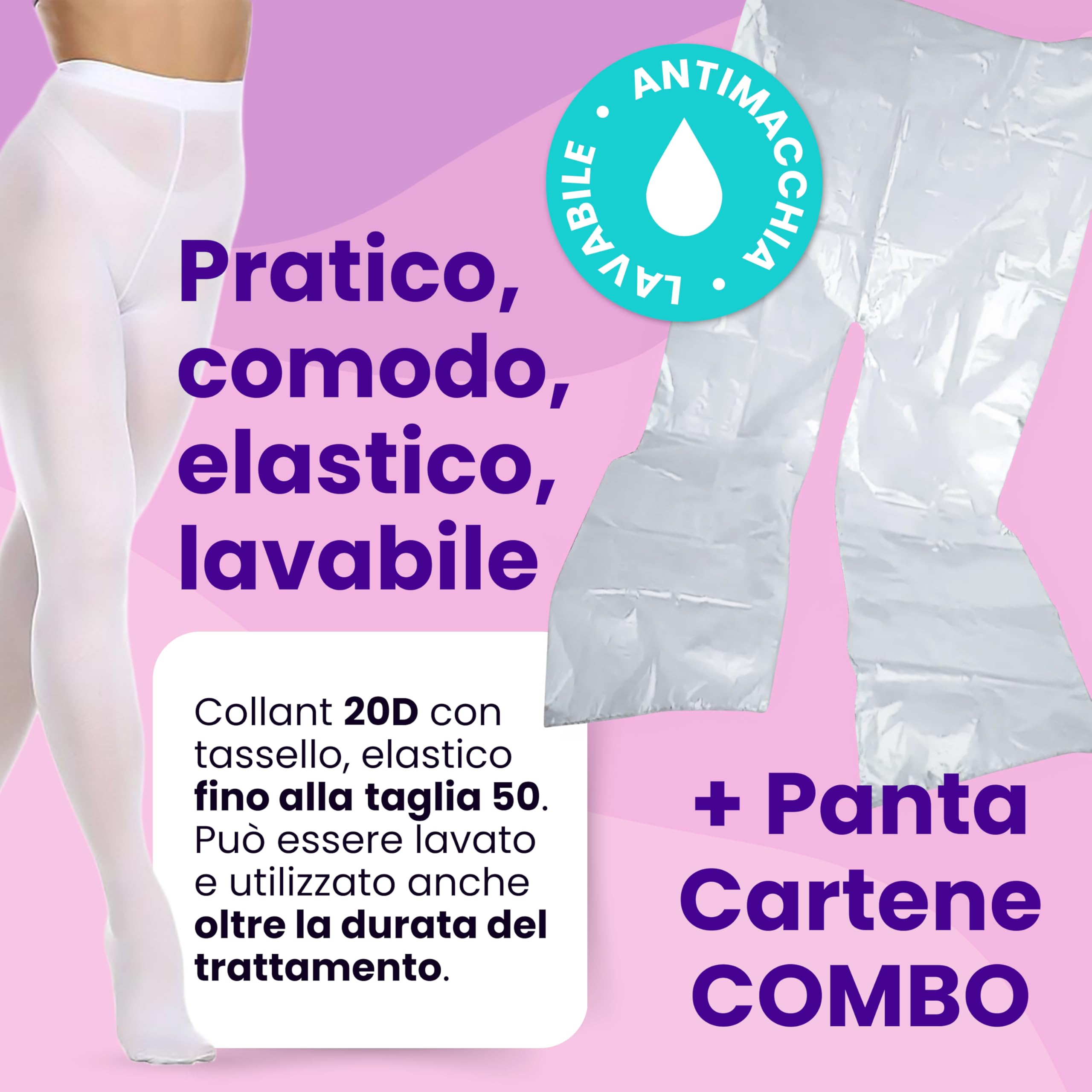 EM CARE Kit Completo Anticellulite 5 trattamenti Collant Drenanti + 5 Trattamenti Crema per Cellulite ai Sali del Mar Morto, Incluso Pantacartene per Risultati Potenziati