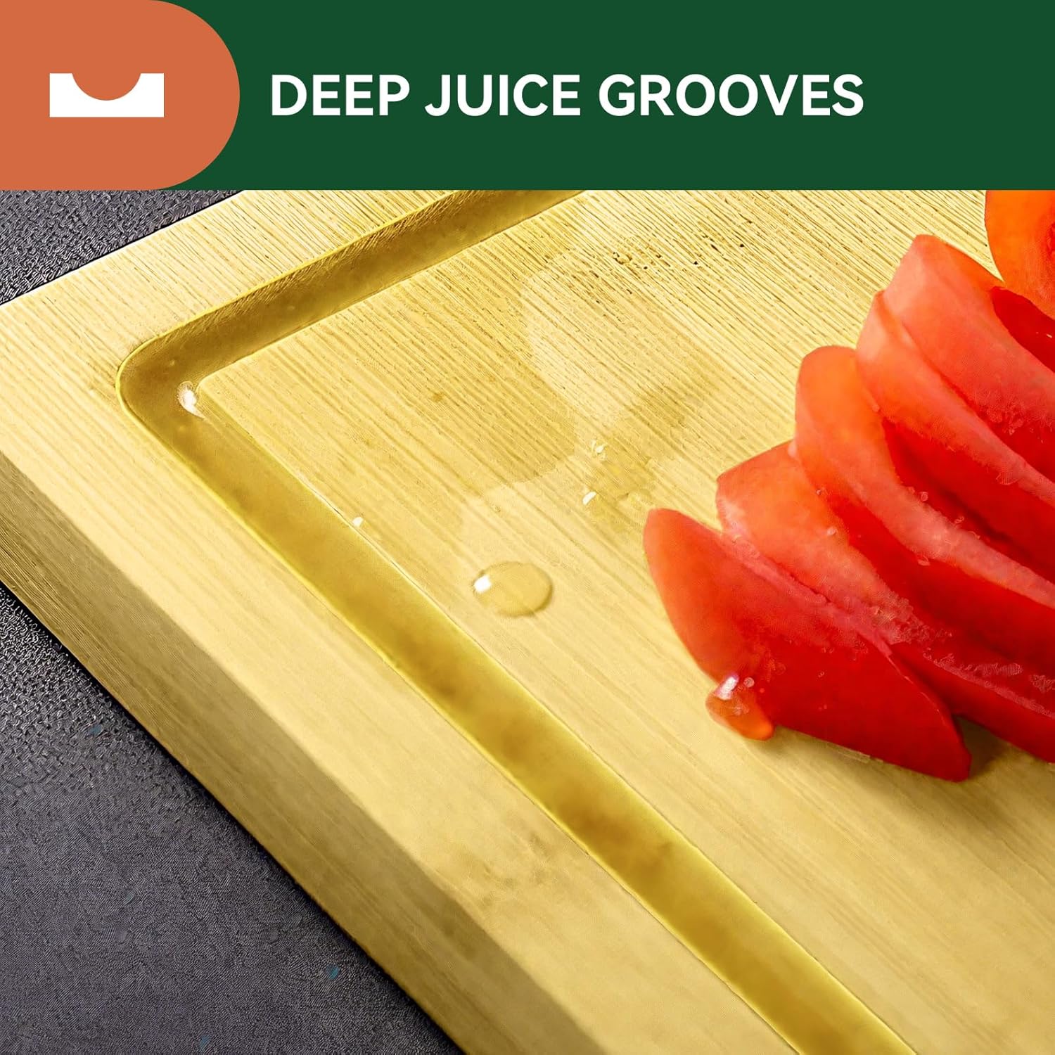 Bamboo Cutting Board Set of 3 Wooden Chopping Boards with Juice Groove and Handles Charcuterie Cheese Serving Boards for Meat Vegetables Large Medium Small Kitchen Cutting Board Set