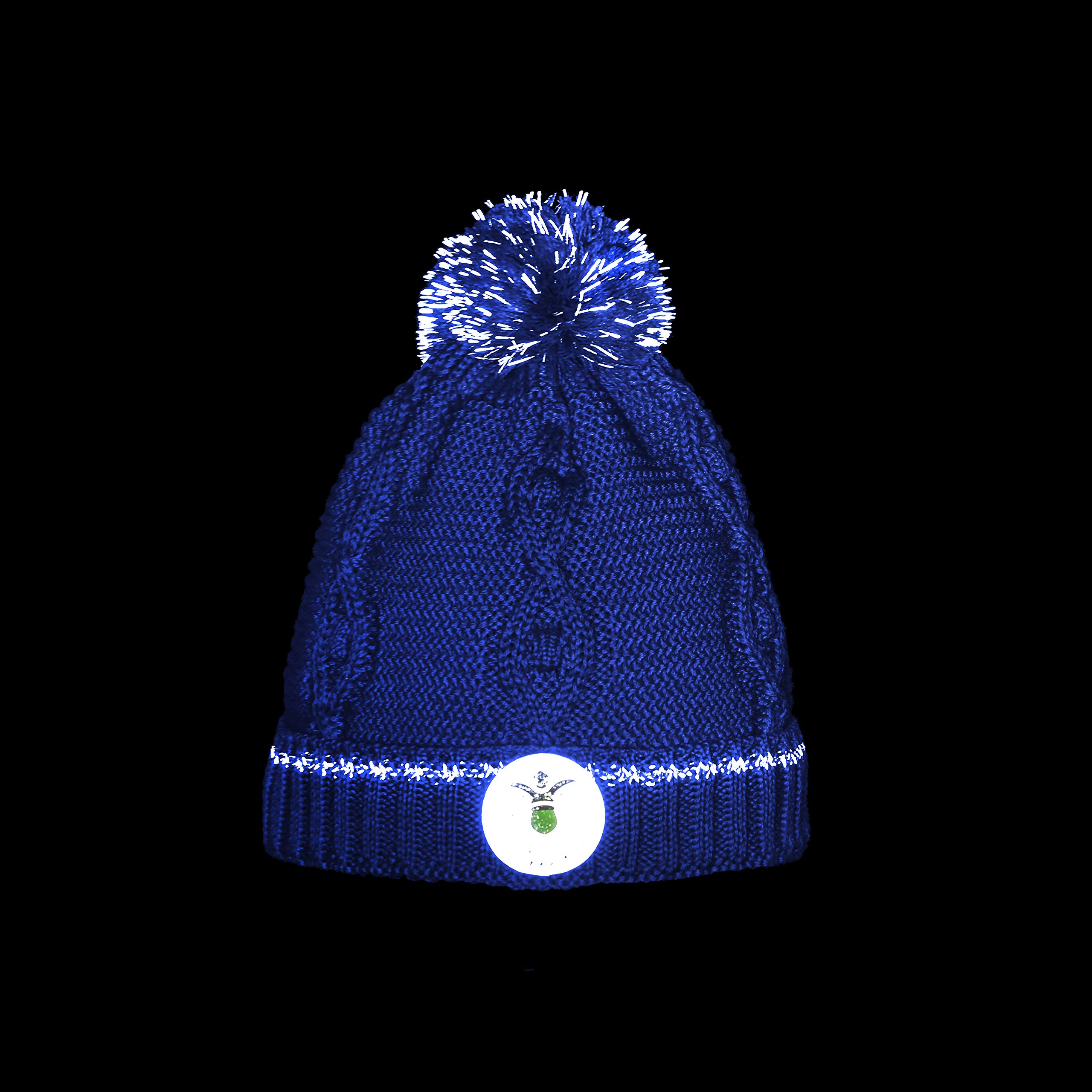 Twinkle Kid - Dziecięca czapka odblaskowa - pompon świecący czapka zimowa French Blue, niebieski, 56-58