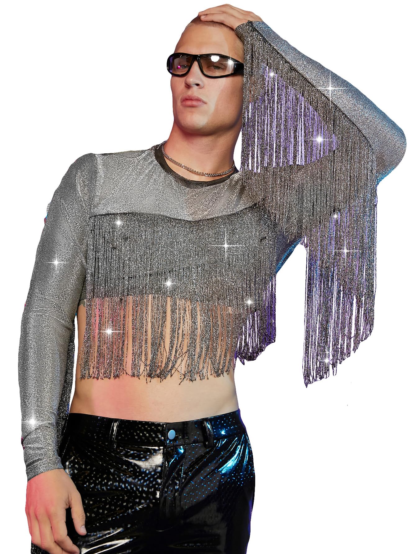 silver rave top