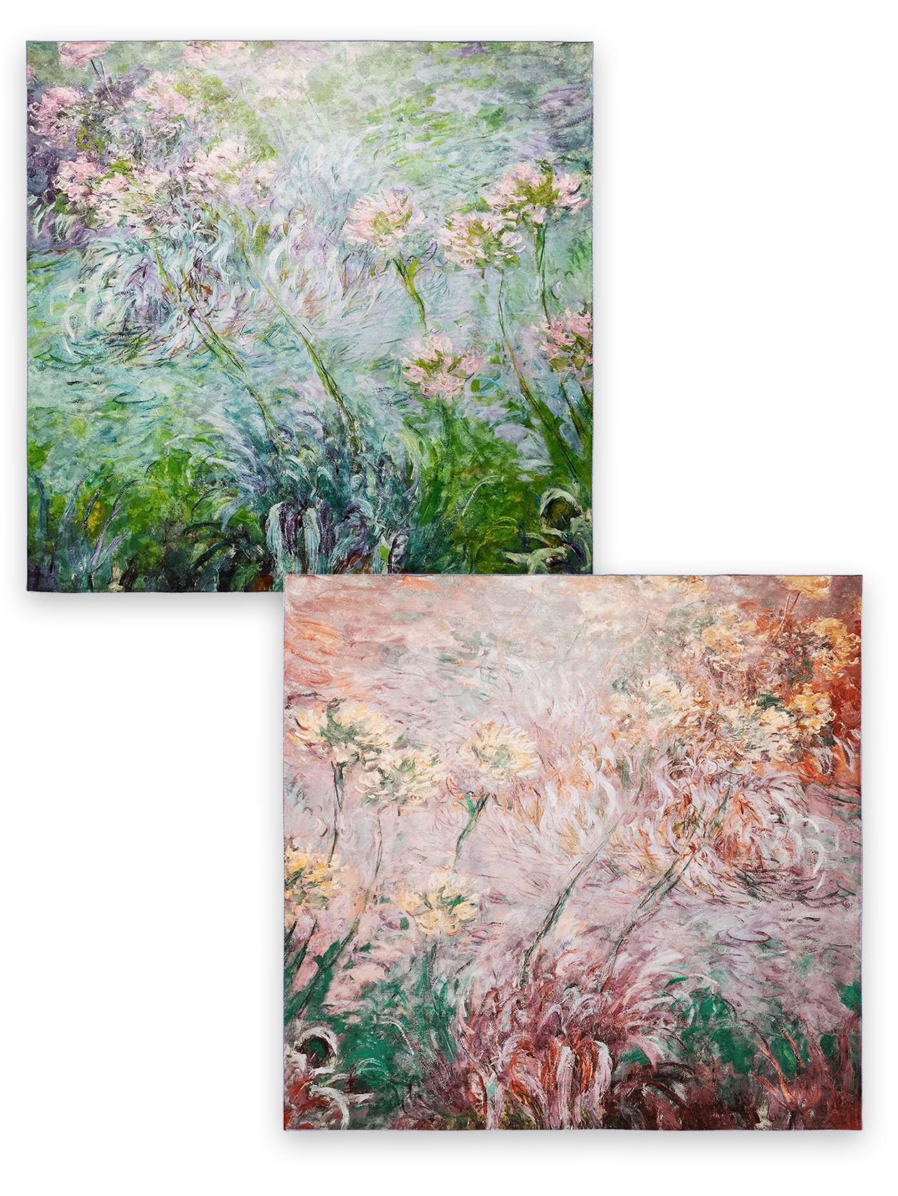 HangErFeng Jedwabny szalik dwustronny kwiatowy nadruk Hua Luo żakardowy kwadratowy szal 104 cm 1632