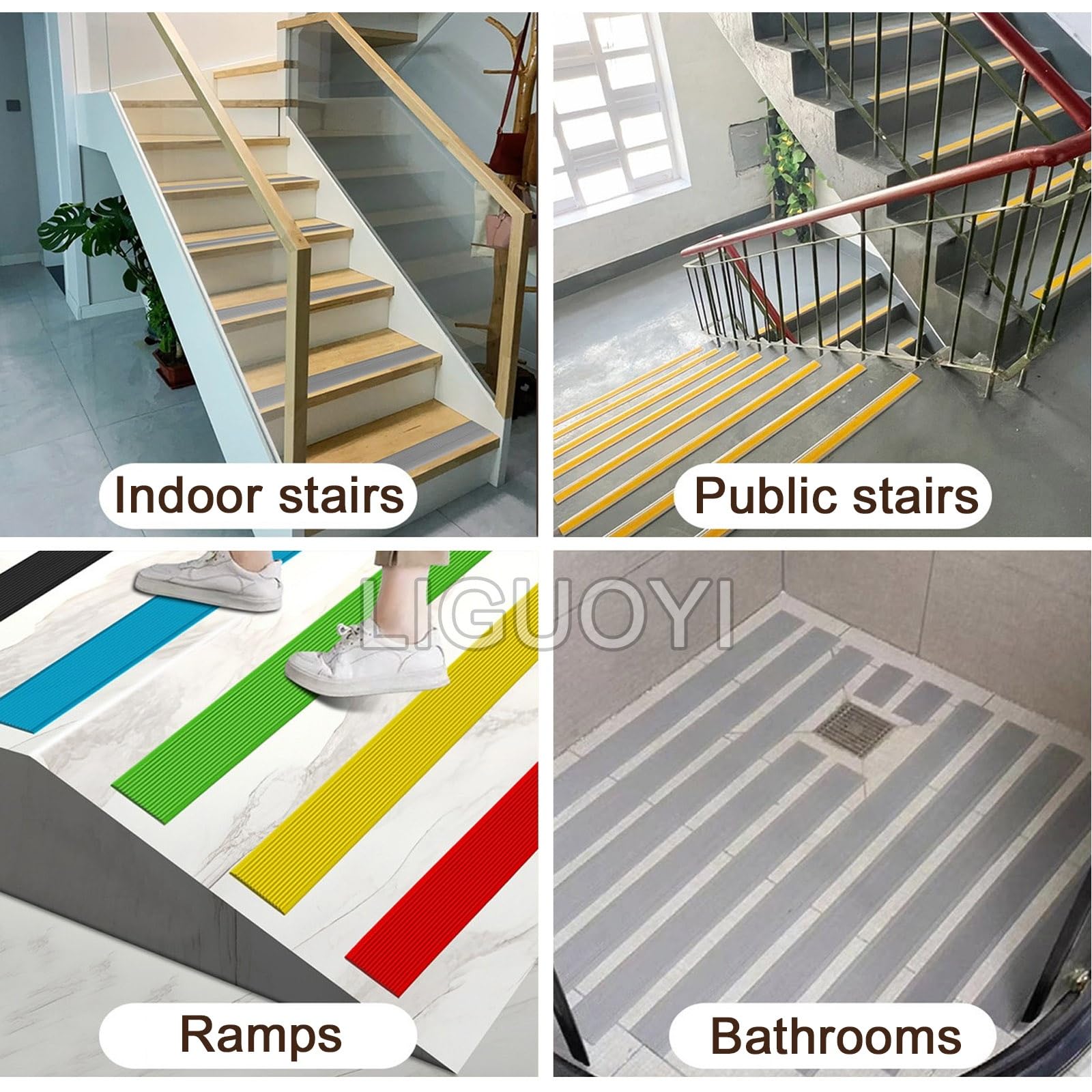LIGUOYI Cinta Antideslizante para Peldaños Y Escalera 6cm 8cm 10cm × 5 M 10m Tiras PVC Antideslizante, Cinta Abrasiva Impermeable para Suelos, Rampas Interiores Y Exteriores(Brown,10cmx5m)