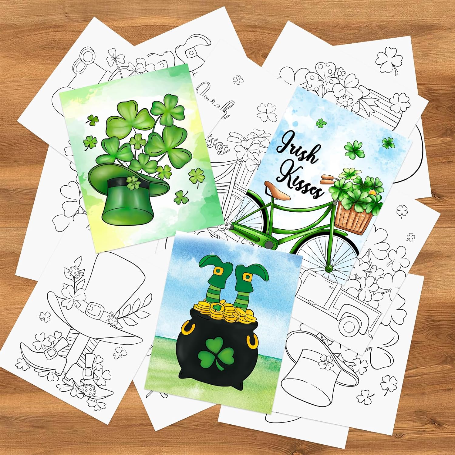 COCHIE 36PCS 8x10 Inches St. Patrick's Day Coloring Pages for Kids, Bulk Color Your Own Sanit Patricks Shamrock Paper Crafts Party Favors, Small Coloring Sheets Holiday Gifts - Image 5