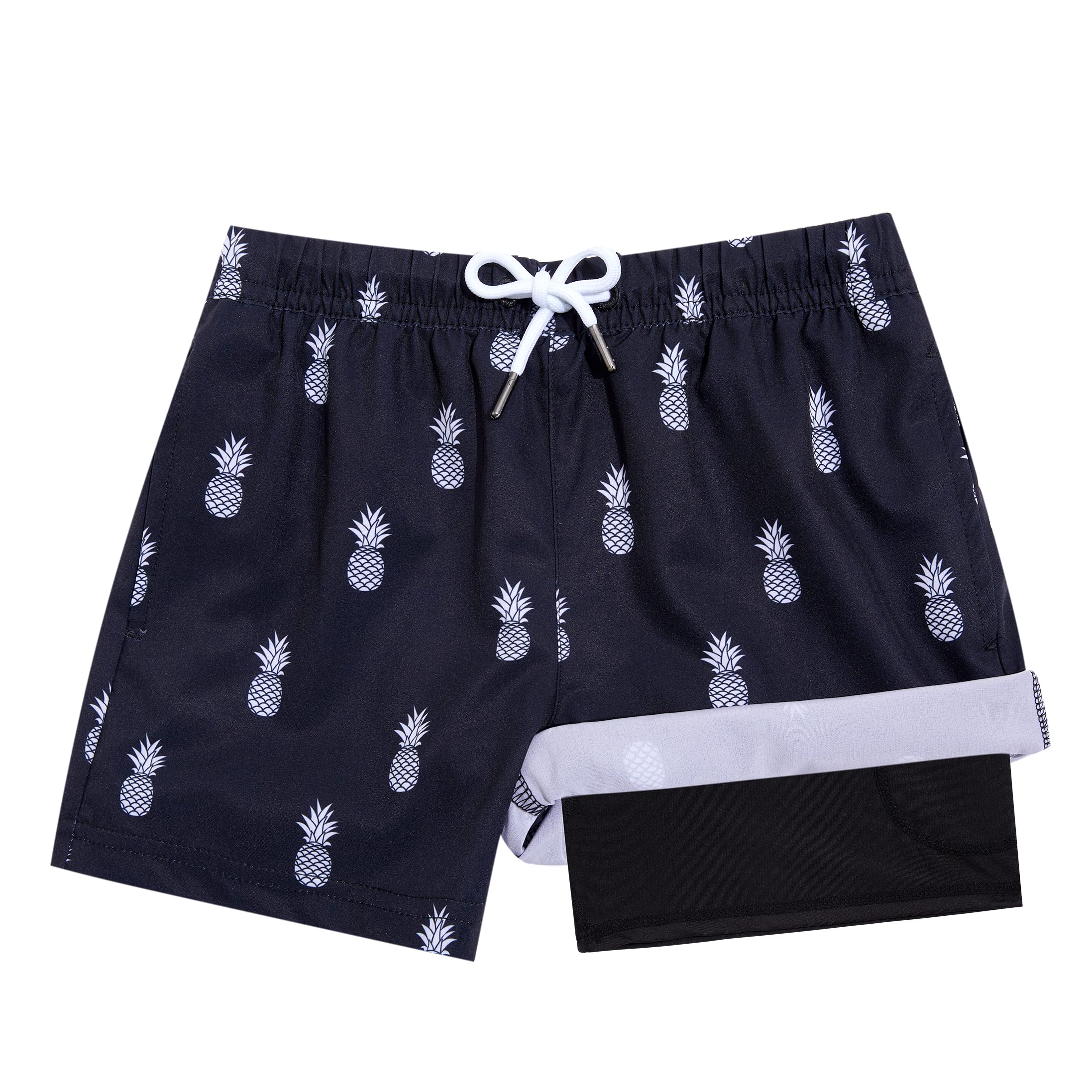 BRISIRA Boys Swim Trunks Bathing Suit Compression Boxer Brief Liner Swim Shorts Swimsuit Anti-Chafe Toddler Kids Youth Teen