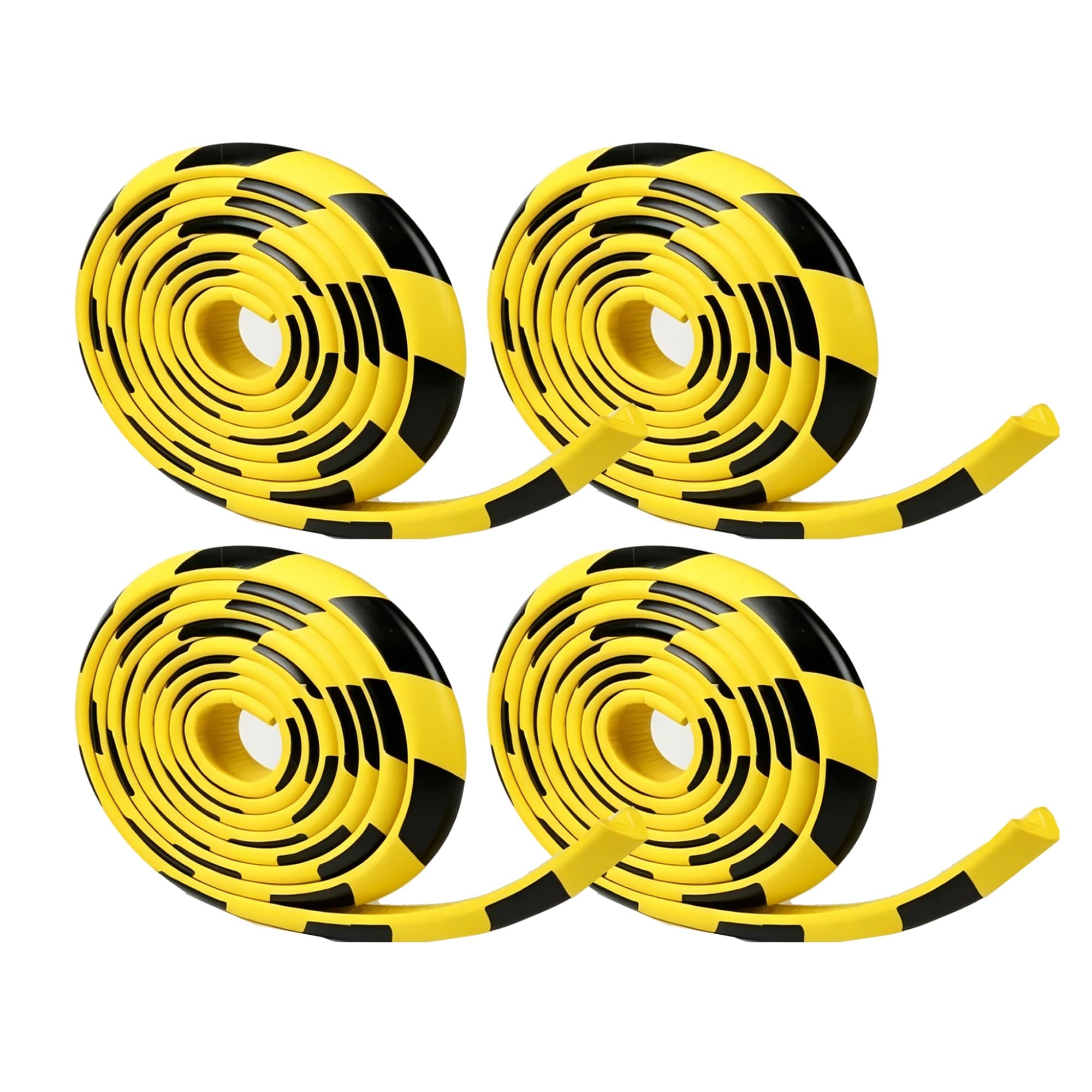 Yellow Black Safety Bumpers, 4 Pack NBR Foam Self-Adhesive Corner Guards, Garage Wall Protector for Factory, Parking Area, Loading Bay