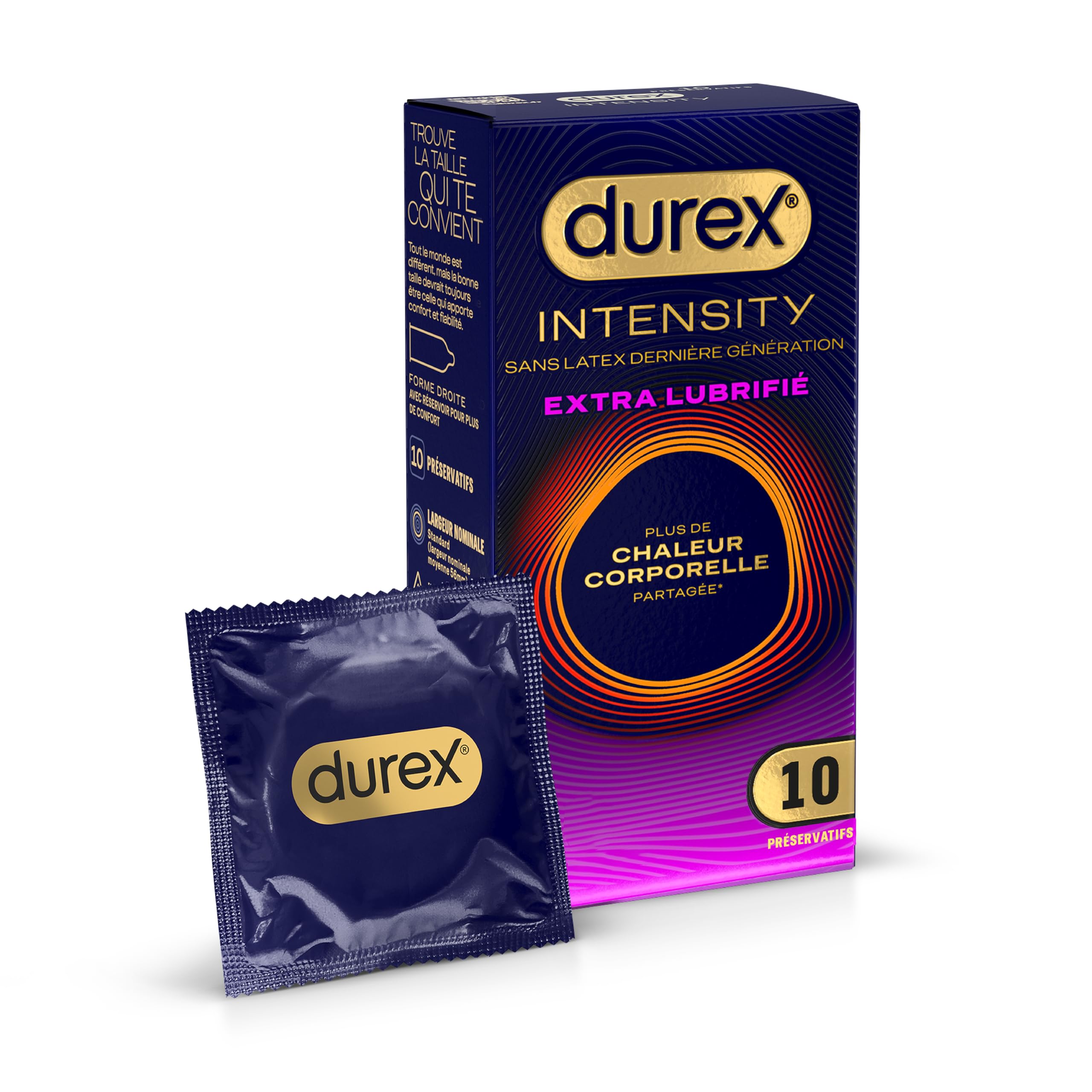 Durex Intensity 10 Preservatifs Homme Sans Latex Derniere Generation Ultra Fins Extra...
