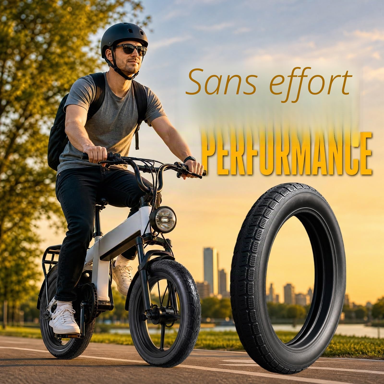 16X2,125 Pneu Plein pour Vélo 16 Pouces Pneu en Caoutchouc Increvable | Indéchirable Et Anti-crevaison Vélo Électrique Pneus pour Électrique pour Tout Terrain