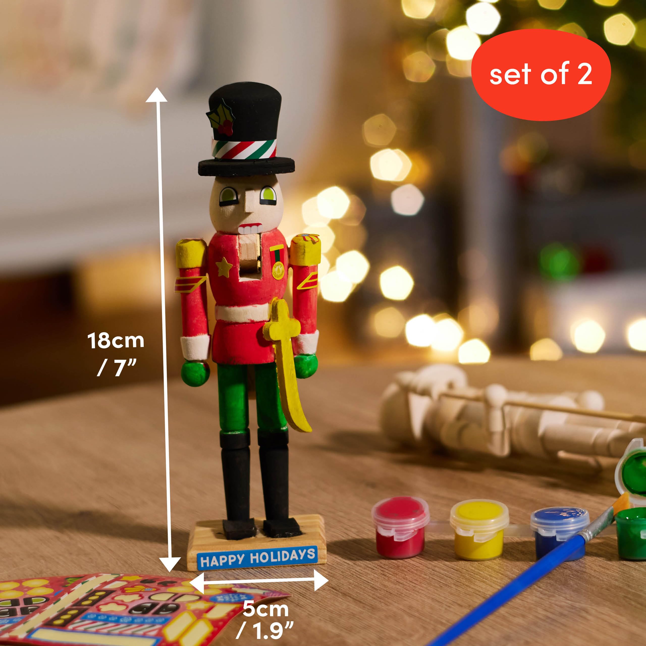 Shjxi Casse-noisette à Peindre – Casse-noisette En Bois Brut De 38,1 Cm, Décoration Créative Pour Noël, Fournitures De Casse-noisettes Et Vacances, Pendaison De Crémaillère, Noël En Bois Brut – 38,1