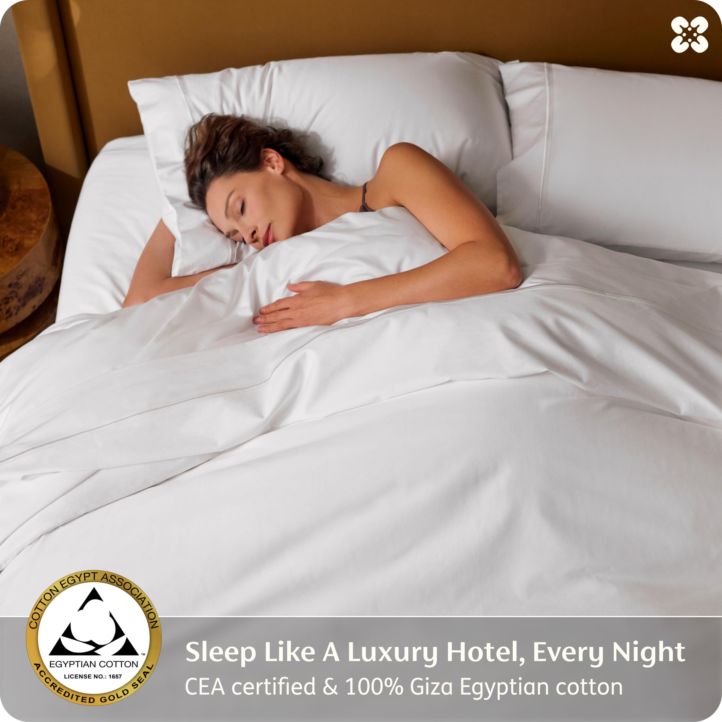 Bedsure 100% Giza Egyptian Cotton Sheets King Size - CEA Certified Silky Luxury Hotel Sheets 18 Inches Deep Pocket with Corner Straps, PureWoven Soft & Beathable Sateen Weave Bedsheets (White, King) - 3