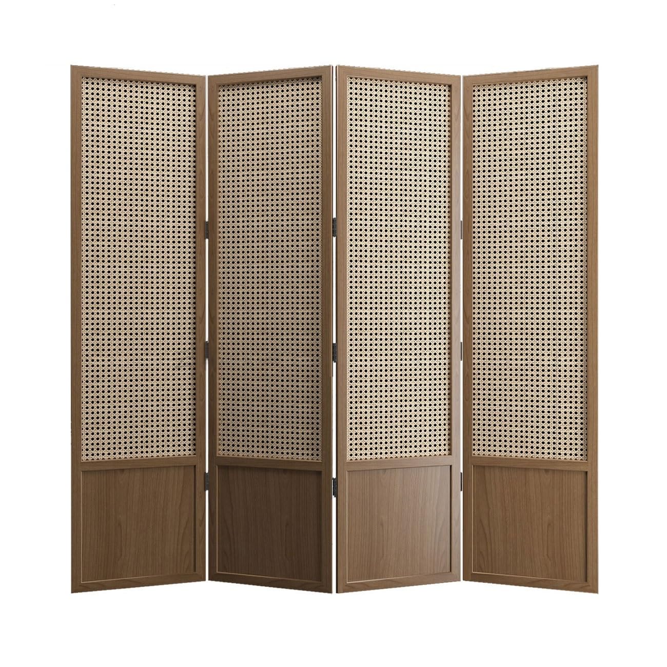 Privacy Screen Rattan Screen Folding Movable Partition Living Room Bedroom Office Tea Chinese Decorative Room Divider