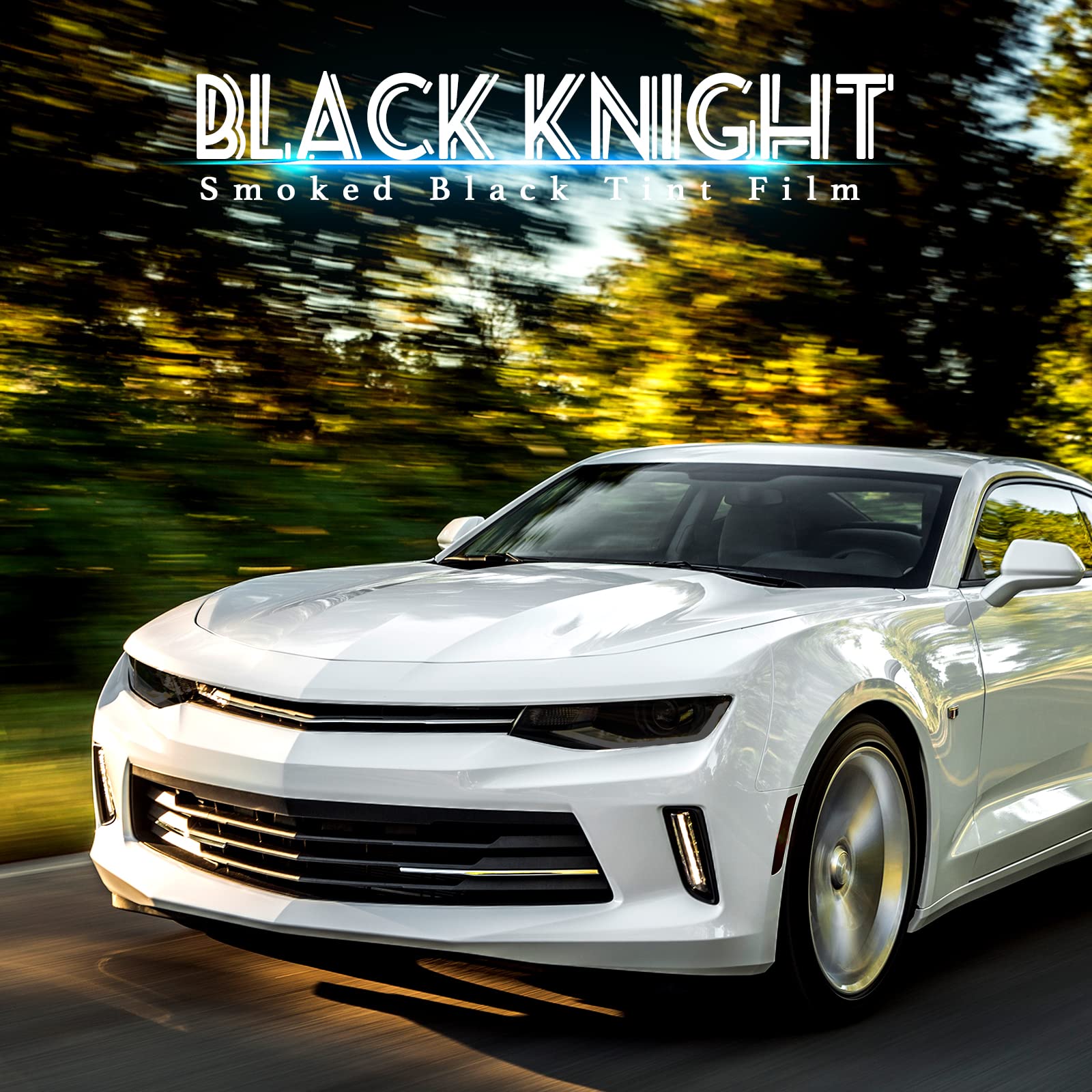 Precut Light Cover Tint Film Fit for Chevrolet Chevy Camaro 2016-2018 Headlights Tail Light Taillight with Gloss Dark Smoke Wrap Overlays Accessories (Camaro 2016-2018 Full Overlay)