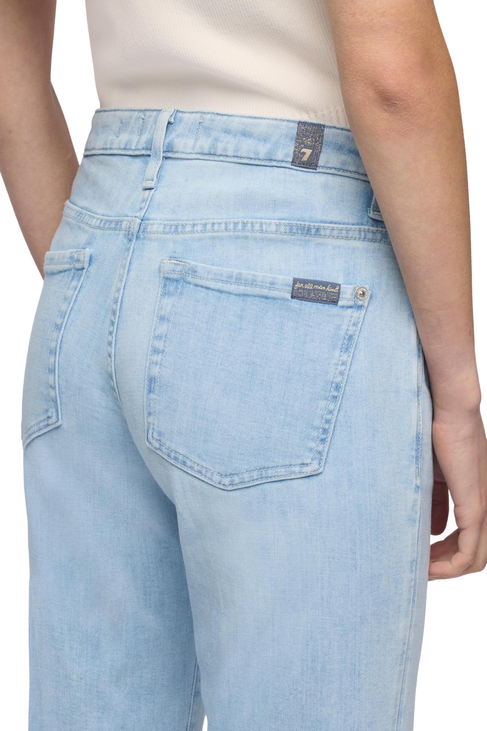 7 For All Mankind - Calie Straight Ankle Dewdrop with Raw Cut, Jeans Donna