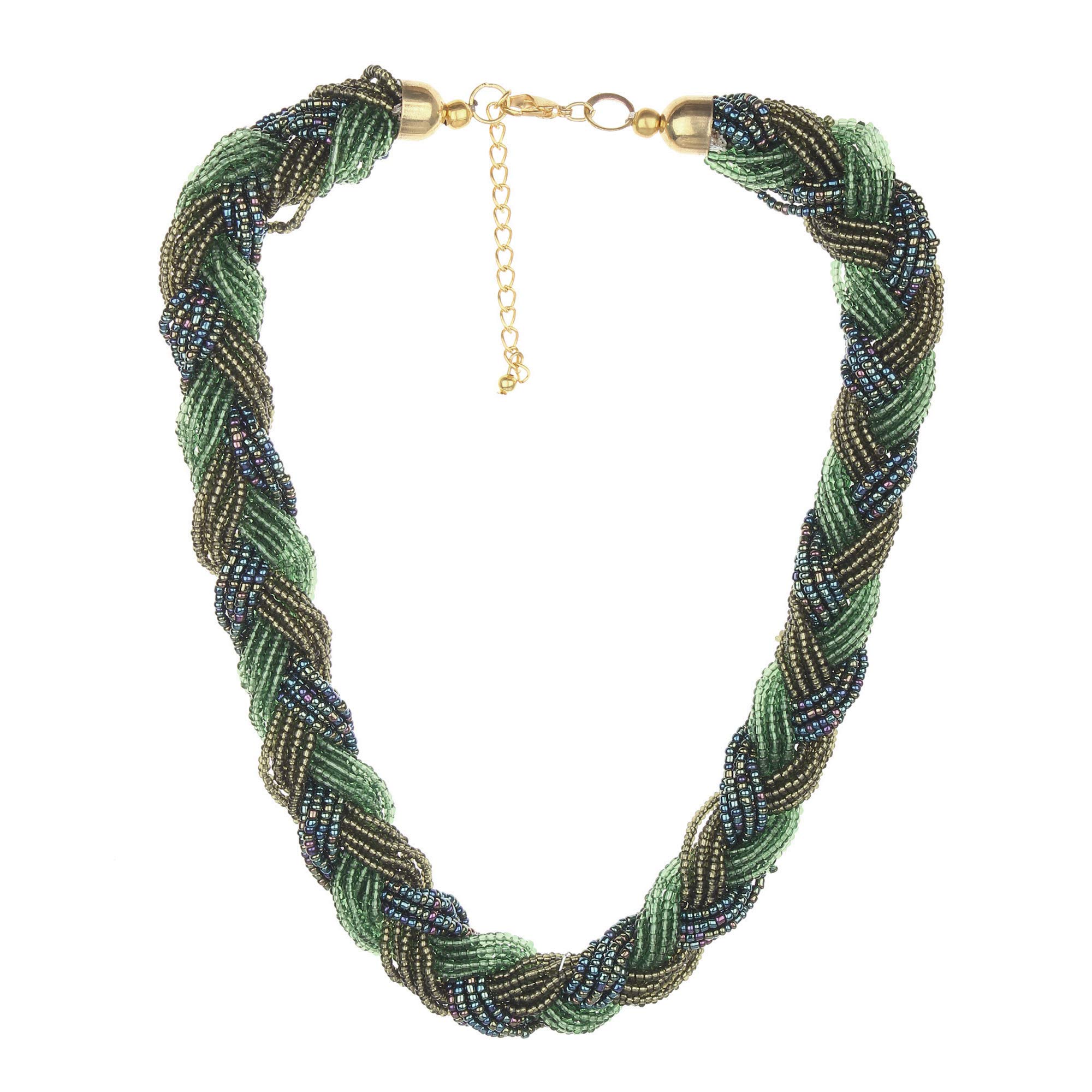 DCA Latest Trendy Western Indian Mala Glass Women Necklace (Green-Sky Green) (B01K1MSNZ0) Amazon Price History, Amazon Price Tracker