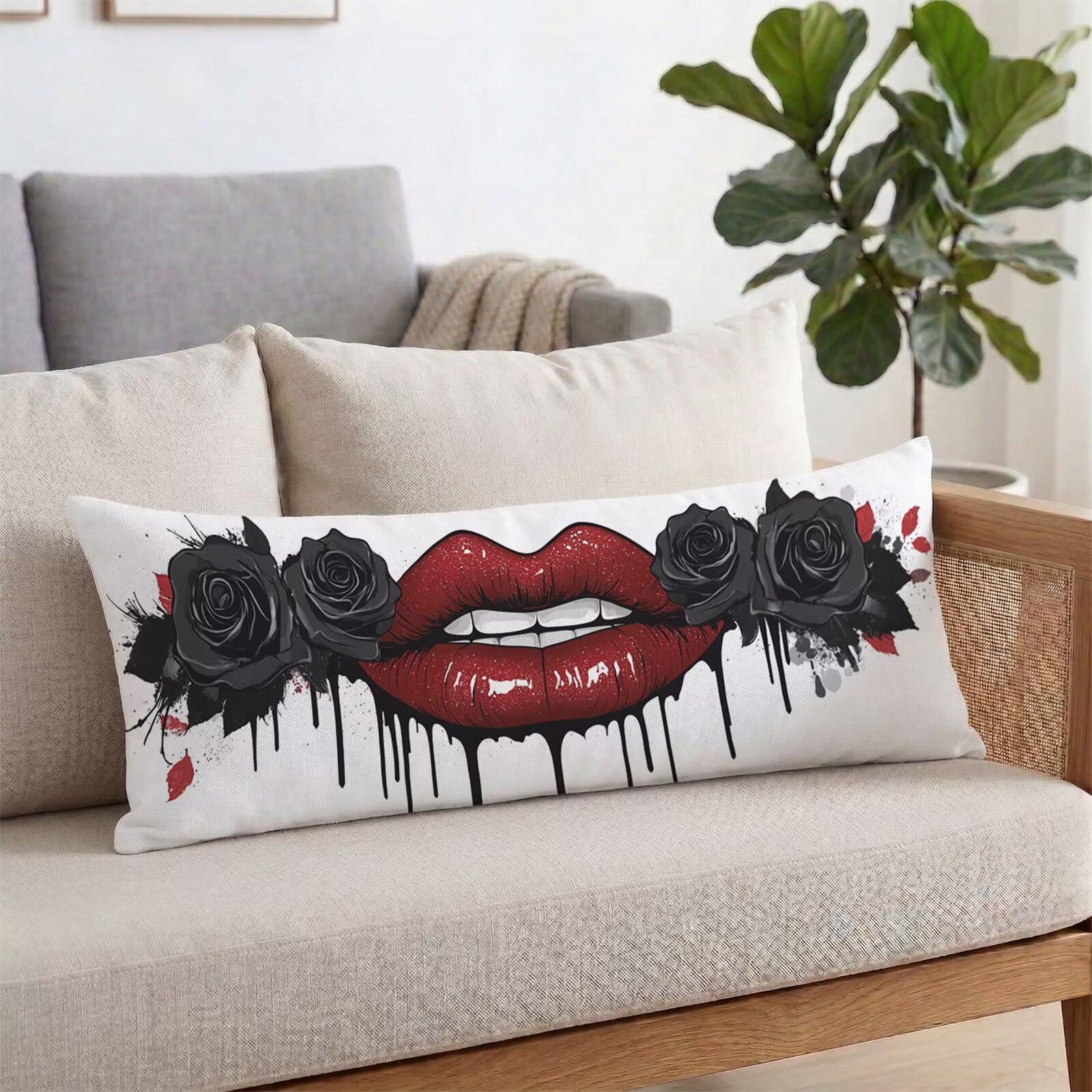 Długa poszewka na poduszkę 60 x 180 cm abstrakcyjna, duża aksamitna poszewka na poduszkę z niewidocznym zamkiem błyskawicznym, poduszka poprzeczna pokrowiec na poduszkę do spania, miękka trwała
