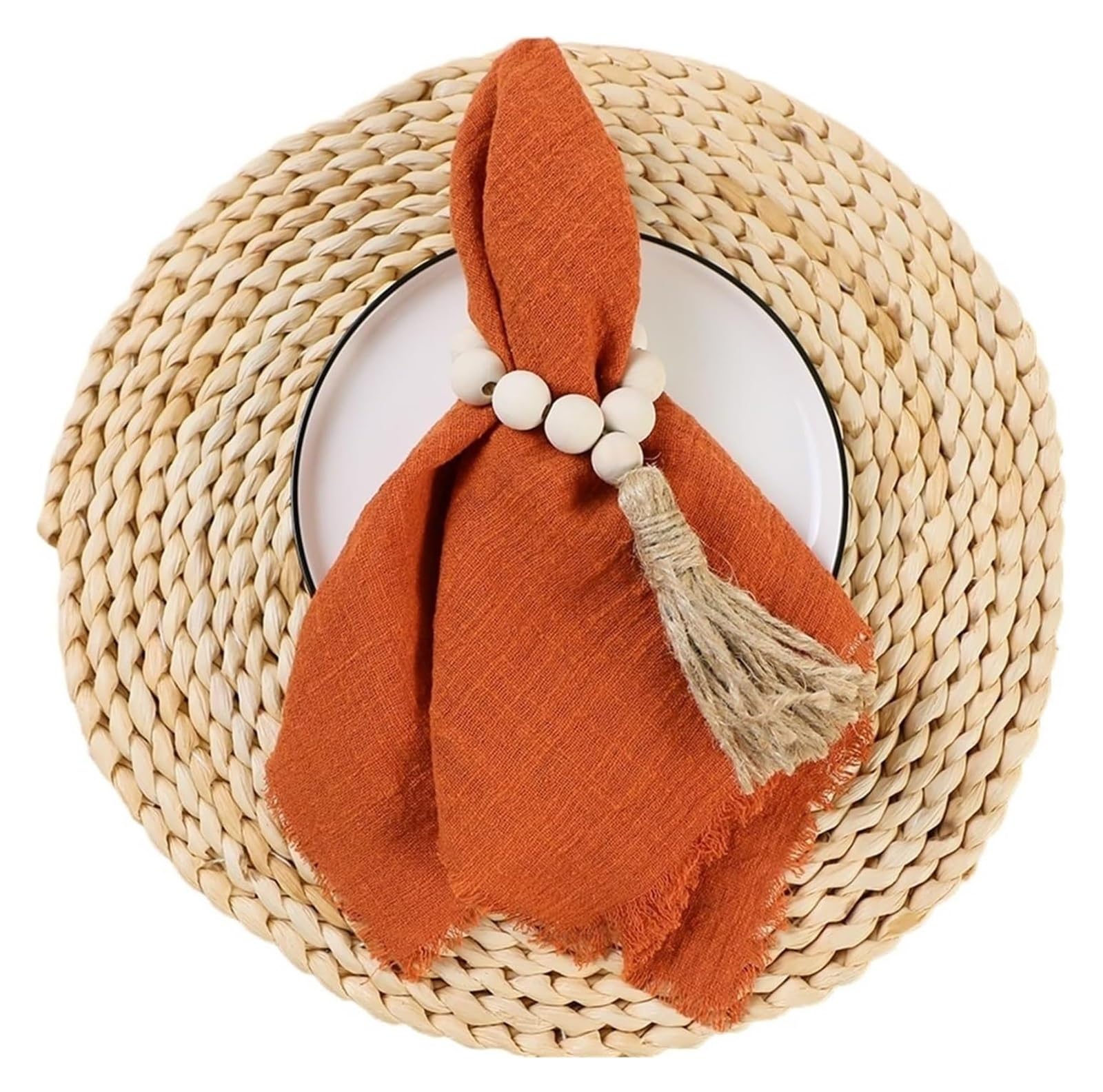 Cotton Table Napkins, Cotton Gauze Cheesecloth Dinner Napkins 42x42cm 4 Pack Multicolor(4pcs Orange)