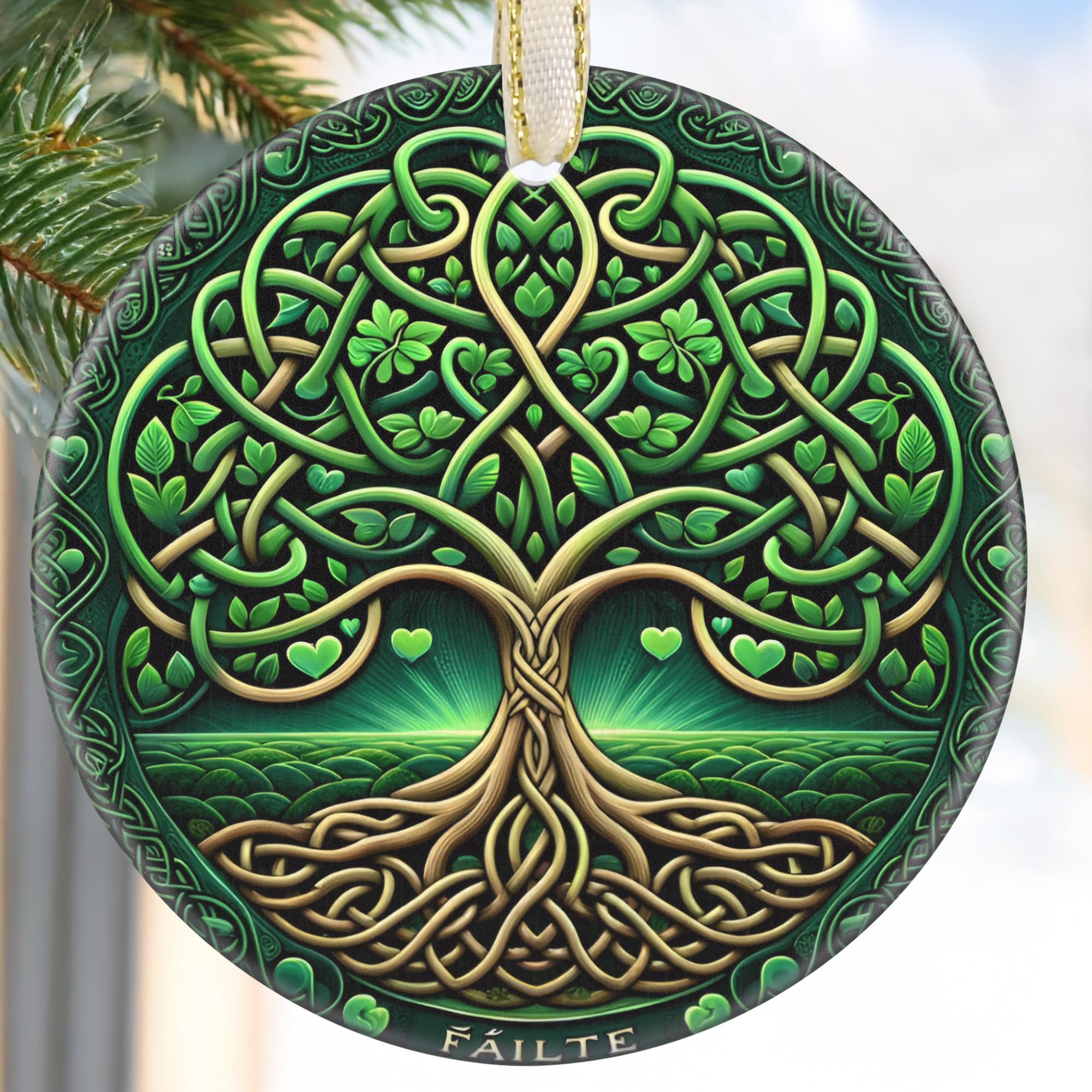 2024 Ornaments for Christmas Tree, Christmas Ornament, Round Ceramic, Holiday Decor, Christmas Tree Decoration, Gift Christmas 2024, Gift Idea, Gift Exchange, Gifts for Mom - Tree of Life