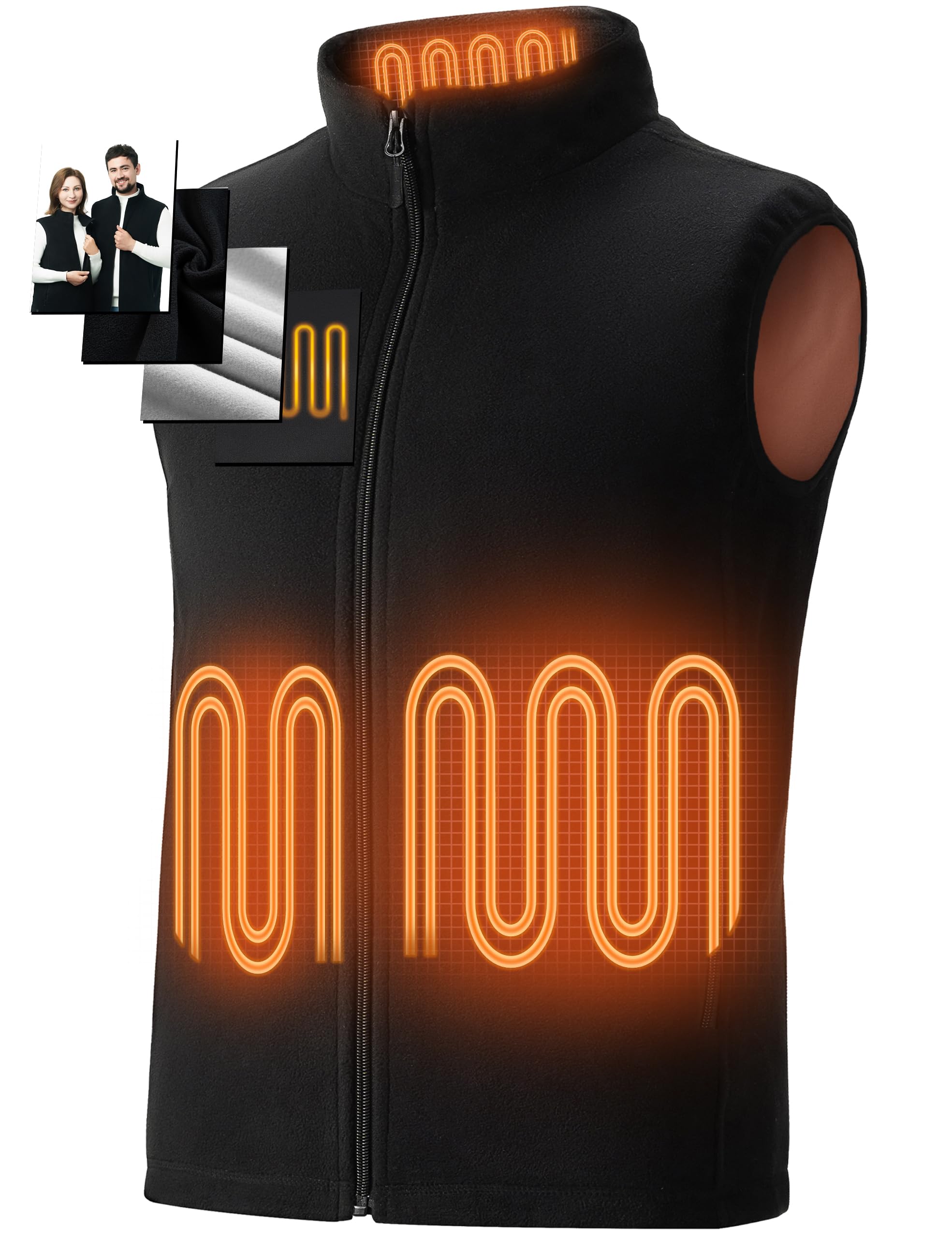 burngogo Gilet Riscaldato Uomo Donna Giubbotto Riscaldato Uomo Donna 3 Regolatore di Temperatura 6 Zone di Riscaldamento Giacca Riscaldata (Batteria Non Inclusa)