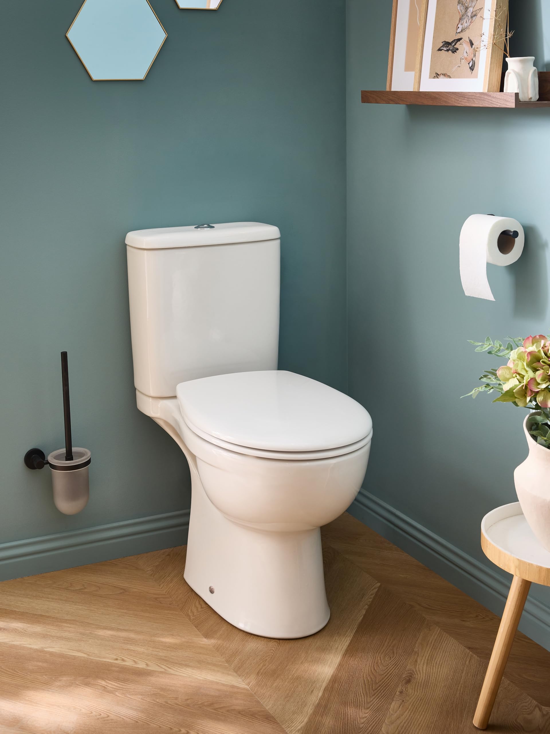 Jacob Delafon - Pack WC au Sol Sans Bride Camille - Sortie Horizontale - Réservoir 3/6L Econome en Eau - Abattant Extraplat Fermeture Douce - Céramique recyclée - 36x65x77 cm - Blanc - E40945-00