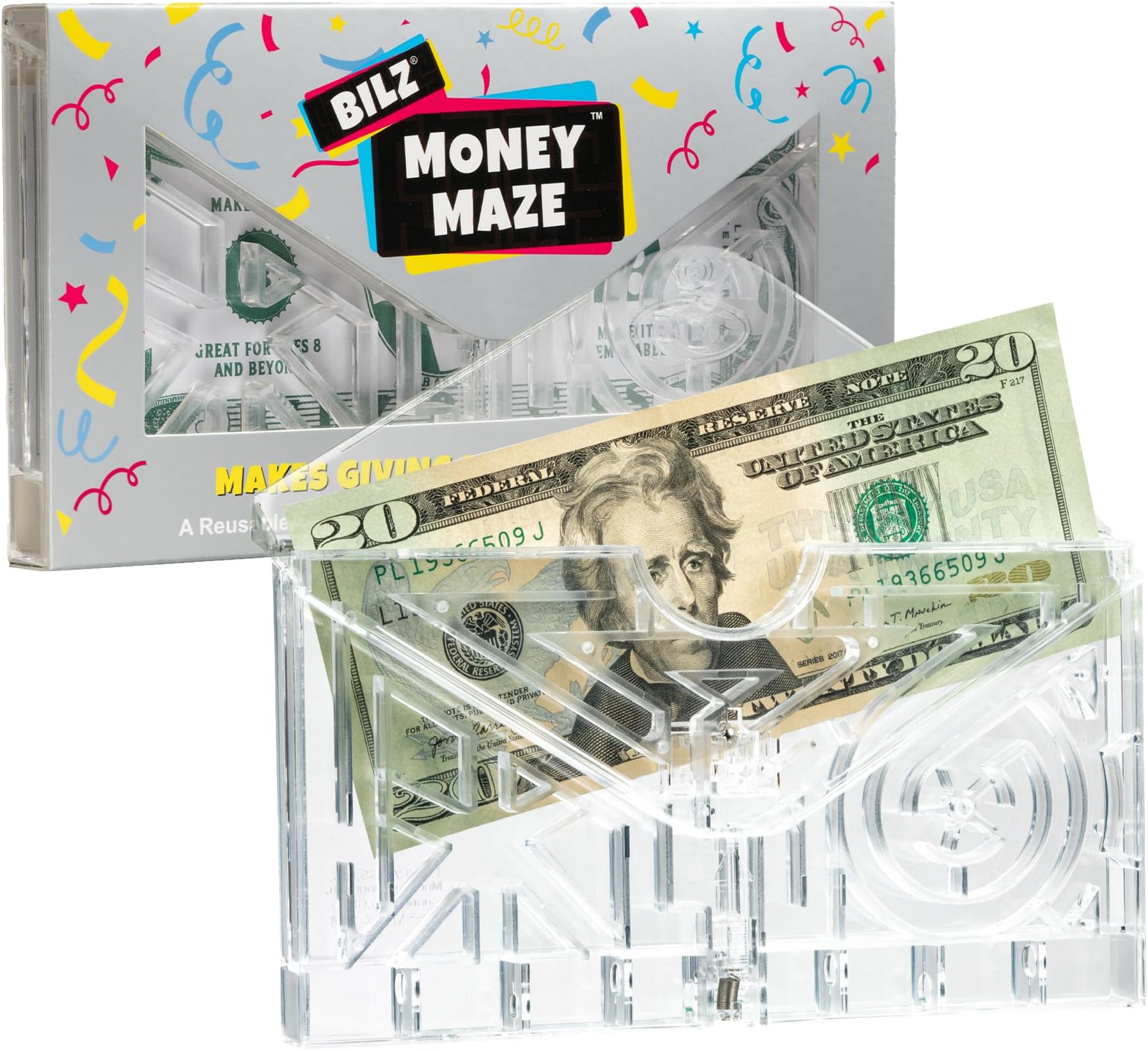 BILZ® Money Maze | Fun Money Gift Puzzle Game for Ages 8+ | Easy Setup with Envelope Flap | for Gift Cards, Cash & Ticket Holder | Perfect for Graduations, Christmas, & Birthdays