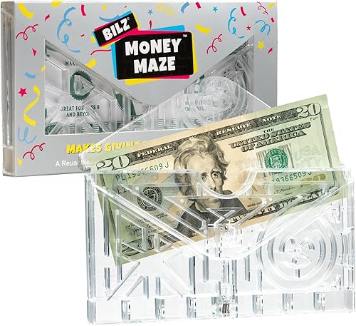 BILZ® Money Maze | Divertido juego de rompecabezas de regalo de dinero para mayores de 8 años | Fácil instalación con solapa de sobre | para