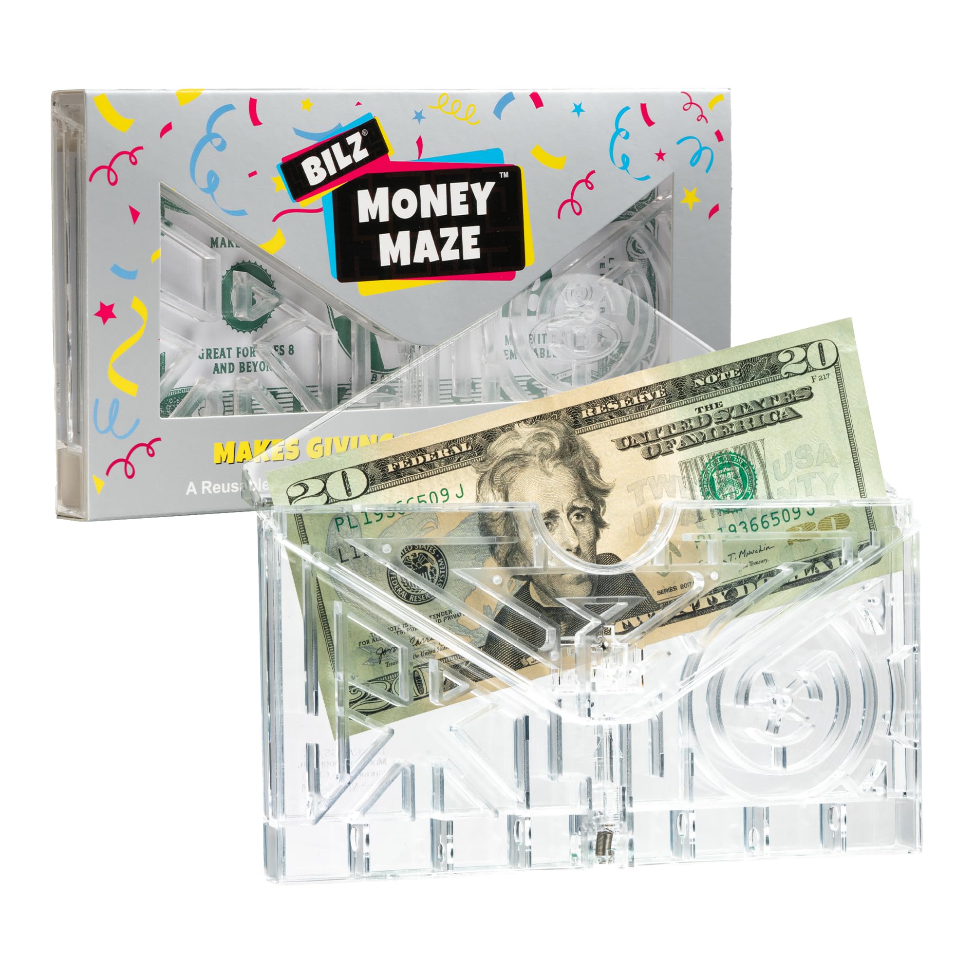 BILZ® Money Maze | Fun Money Gift Puzzle Game for Ages 8+ | Easy Setup with Envelope Flap | for Gift Cards, Cash & Ticket Holder | Perfect for Graduations, Christmas, & Birthdays