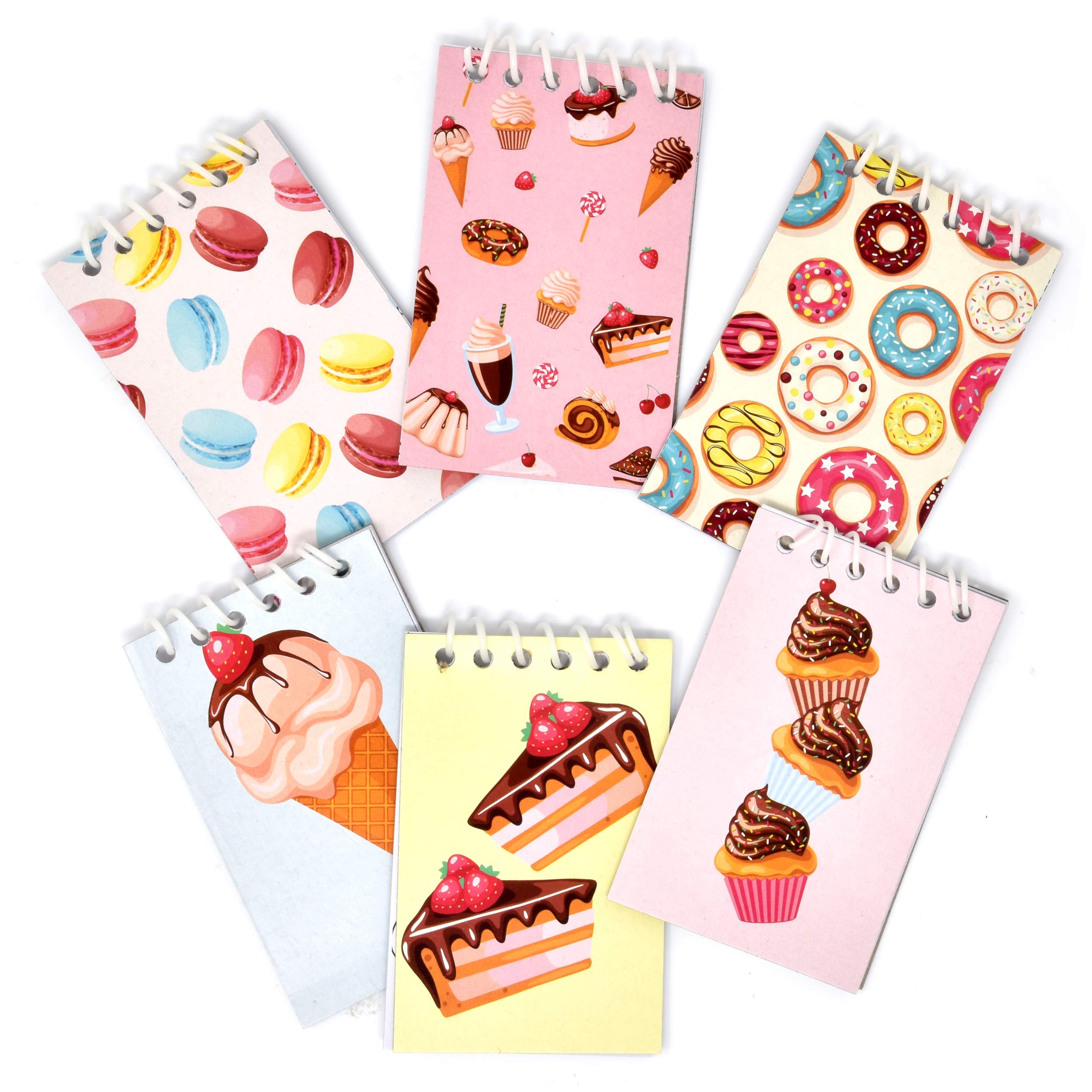 Gift Boutique 48 Dessert Theme Mini Notepads Donut Ice Cream Cupcake Spiral Notebooks for Kids School Supplies Birthday Party Favors Classroom Rewards