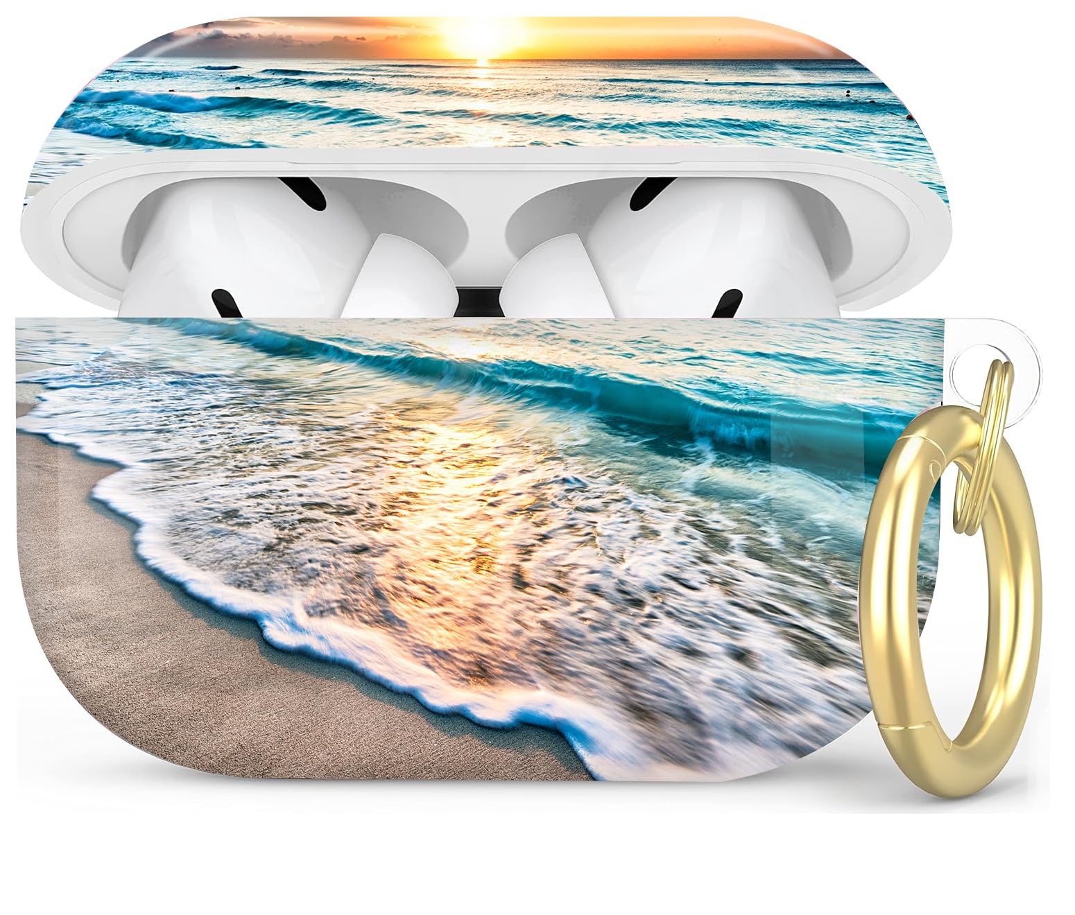 Compatible with AirPod Pro 2nd/1st Generation Case Cover with Key Chain,Full Protective Shockproof Wireless Headphone Case for Airpod Pro 2023/2022/