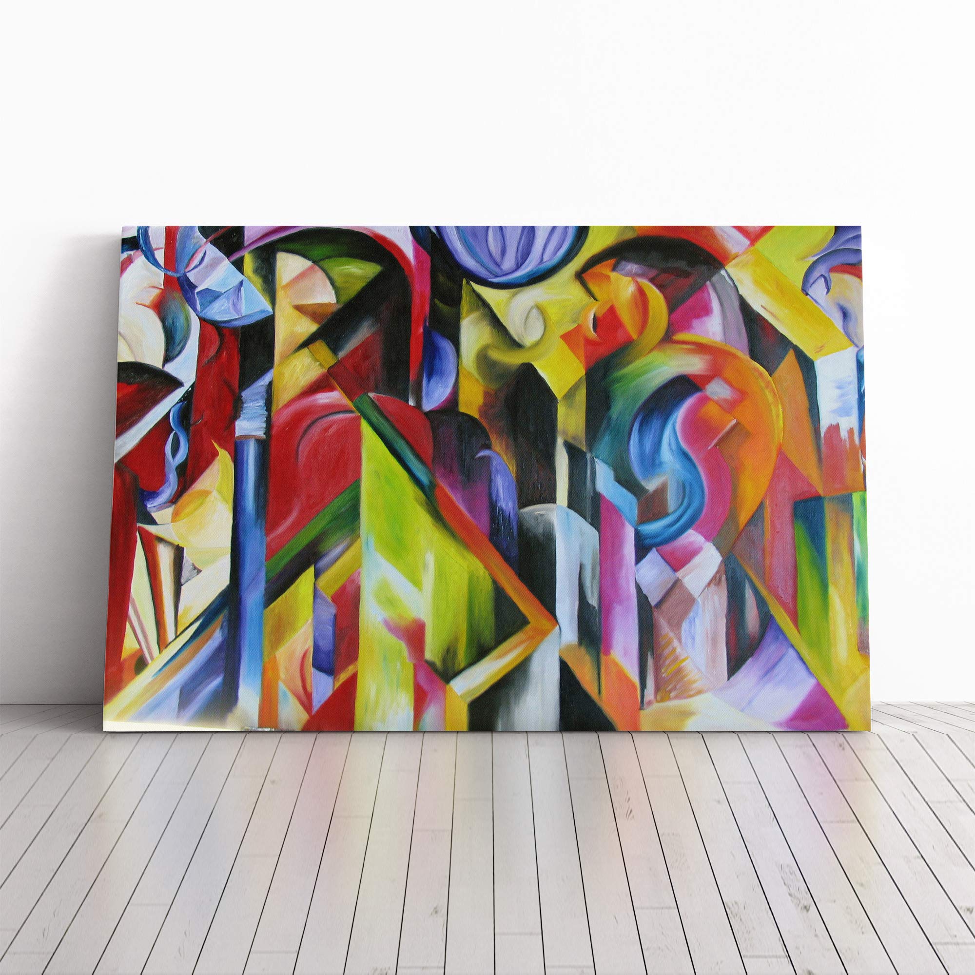 Franz Marc Stables Canvas Print | Gallery Wrapped 30mm Frame Wall Art | 20x14 inches | Ready to Hang | Modern Picture | Living Room Bedroom Lounge Office