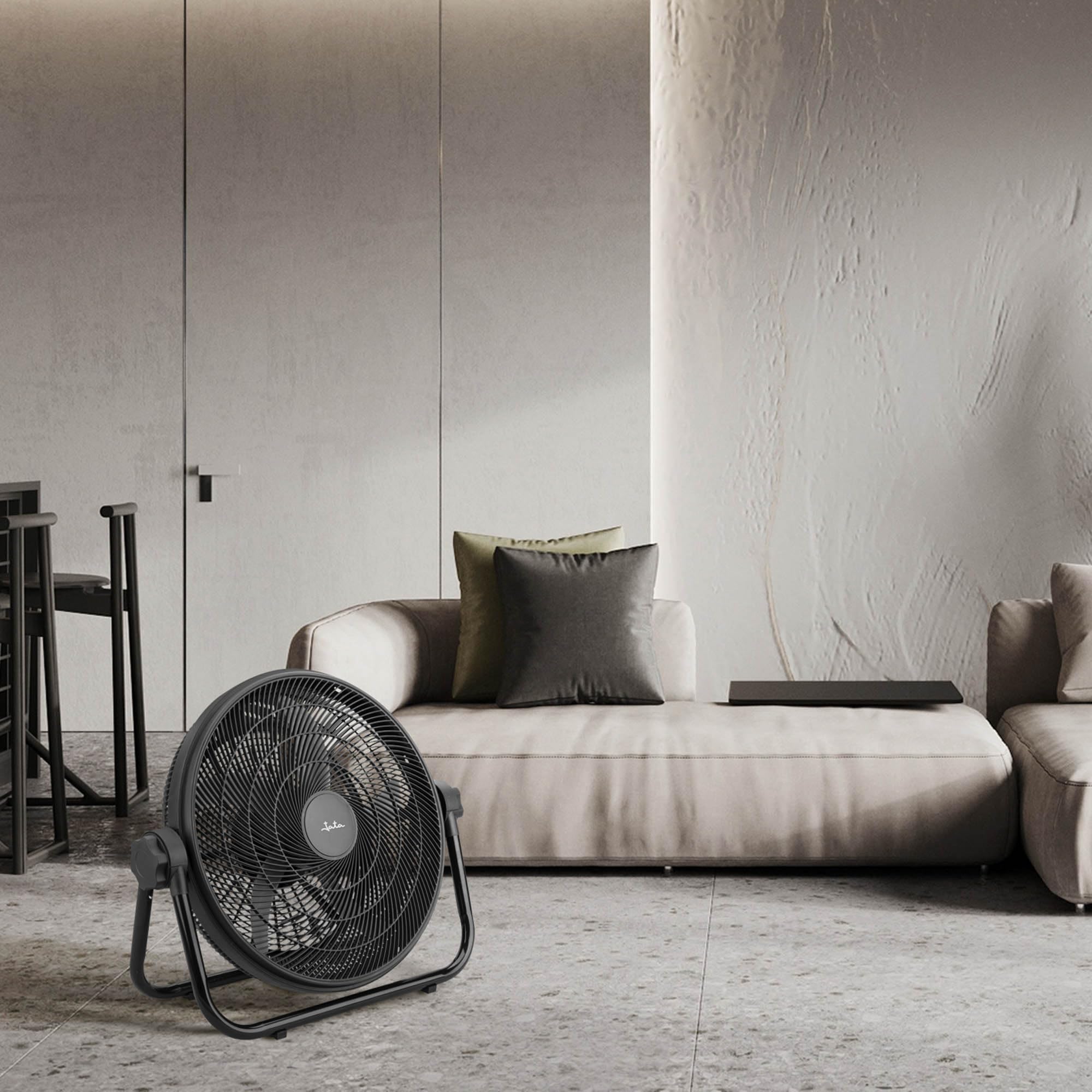 JATA JVCA3225 Leistungsstarker Luftventilator, 105 W, Industrie-Ventilator, 51 cm, 5 Flügel, 3 Geschwindigkeiten, verstellbare Neigung, hohe Durchflussmenge 3870 m³/h, für Haus und Werkstatt