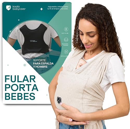 Koala Babycare - Fular Portabebés elastico fácil de usar y colocar, unisex ajustable, mochila multiusos apropiada hasta 9 kg