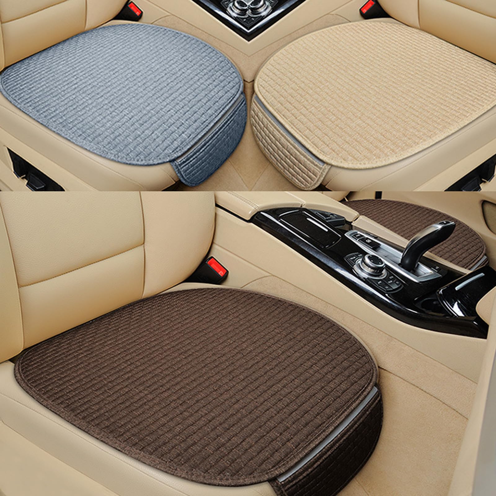 Car Seat Covers, Car Seat Cushion, 2 Pcs Front Car Seat Pads Mat for Auto, Bottom Driver Car Seat Protector, Universal Seat Covers for Cars with Storage Bag, Breathable Anti-Slip, for Most Cars(Black)