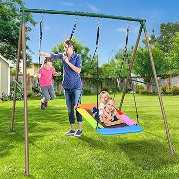 Amazon.com: Hapfan Swing Sets for Backyard with 45