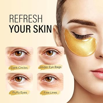 Maskiss 24k Gold Under Eye Patches (25 Pairs), eye mask, Collagen Skin Care Products, Eye Patches for Puffy Eyes, eye masks for dark circles and puffiness